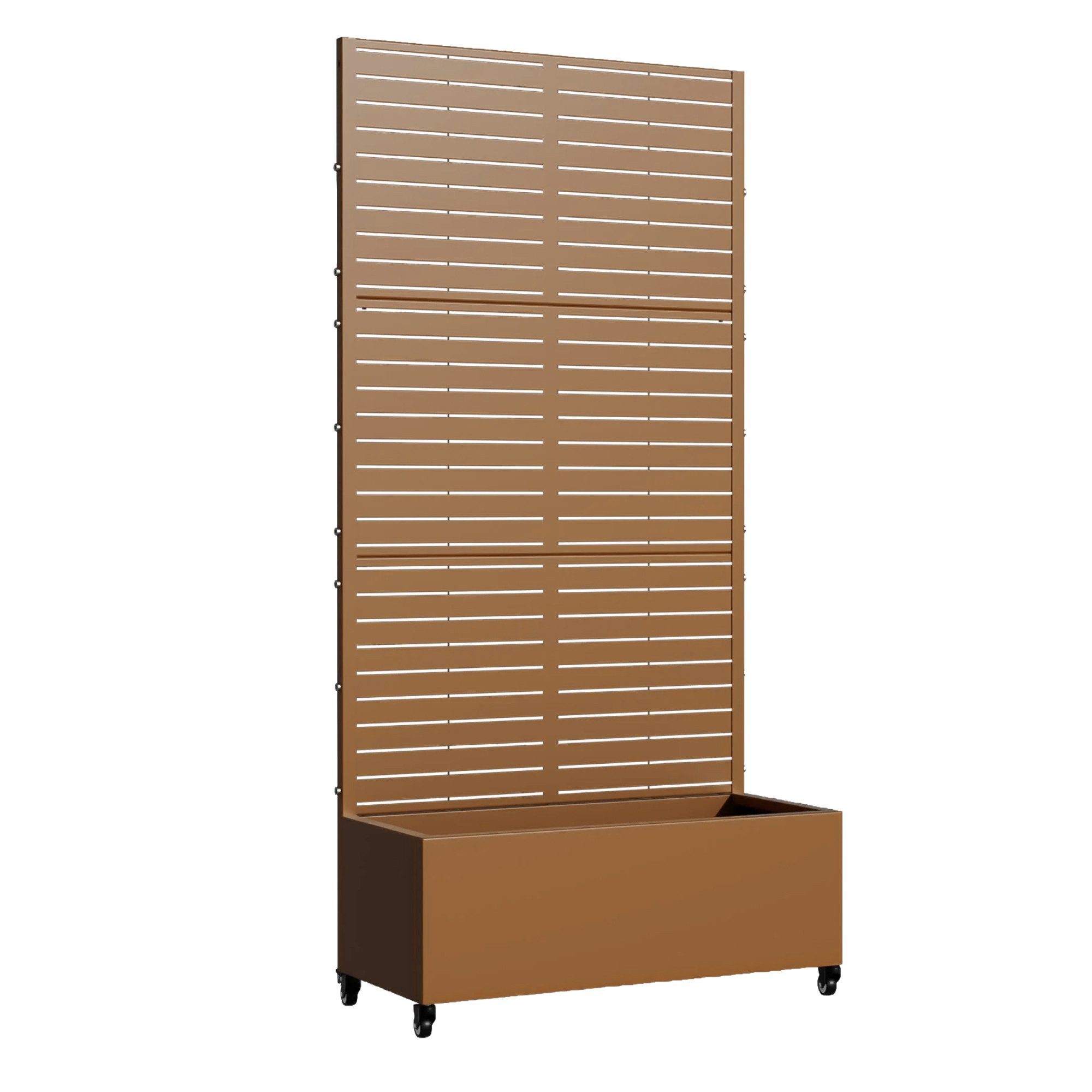 casa.pro Blumenkasten, »Nodepp« mit Sichtschutz 4 Rollen 190x82x38 cm Stahl Braun
