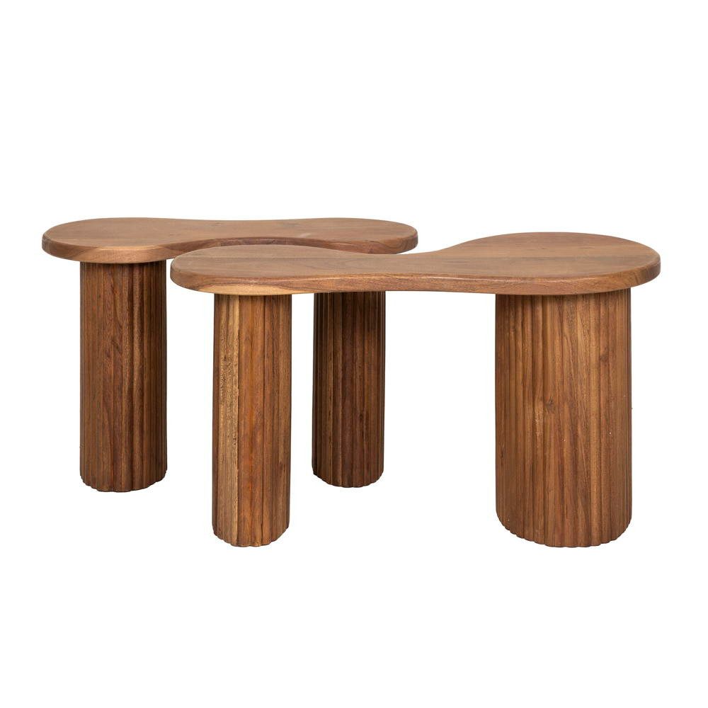 RINGO-Living Couchtisch RINGO-Living Couchtisch Set Fedja aus Akazienholz in Natur-dunkel