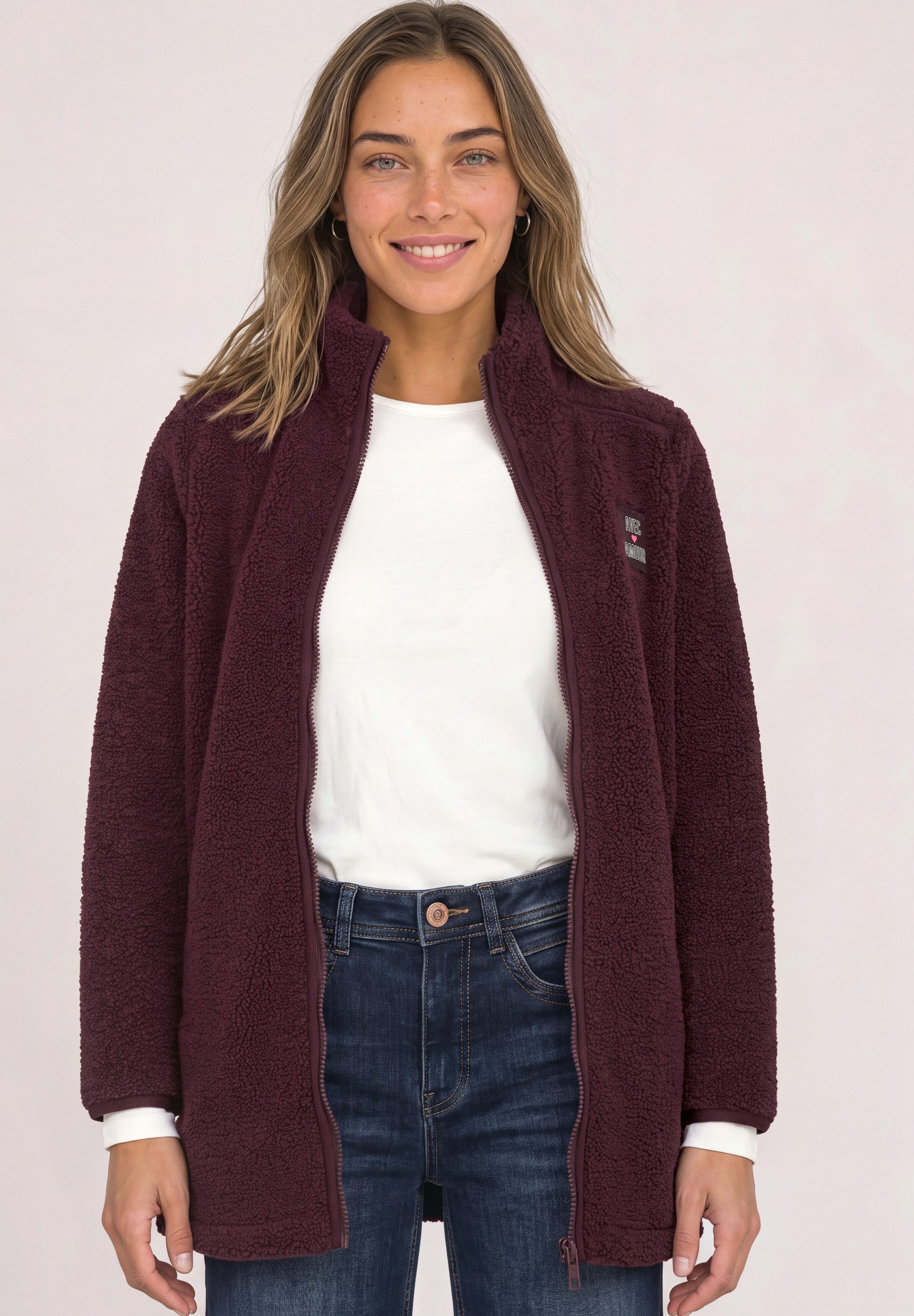 STREET ONE Fellimitatjacke mit Stehkragen