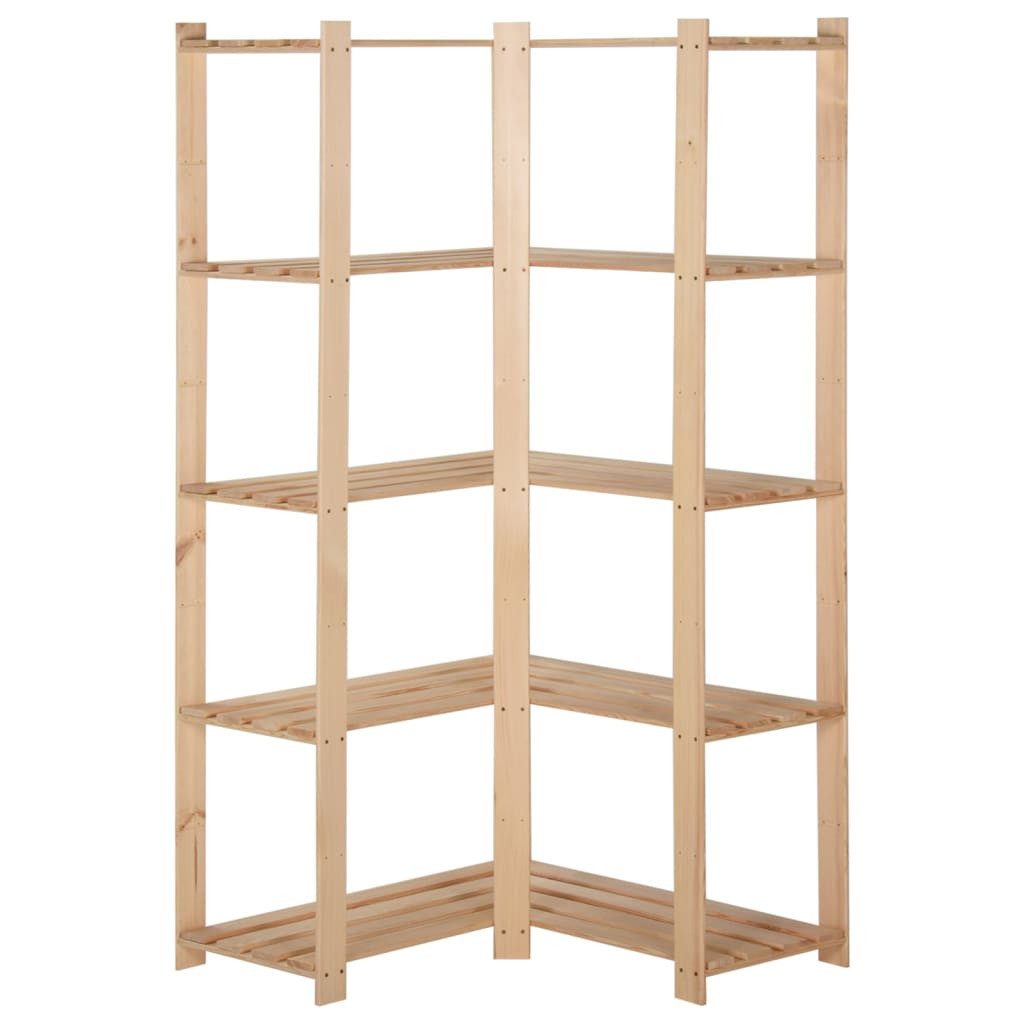furnicato Eckregal aus massivem Kiefernholz 82,5 x 82,5 x 170 cm, 1-tlg.