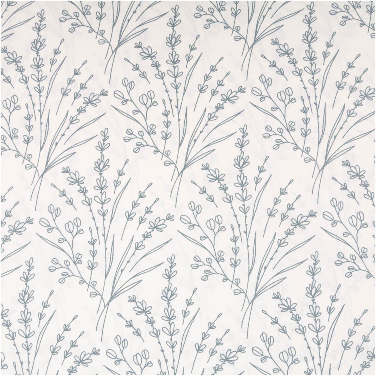 SCHÖNER LEBEN. Stoff Baumwollstoff Popeline Blumen Gräser blau Meterware, allergikergeeignet