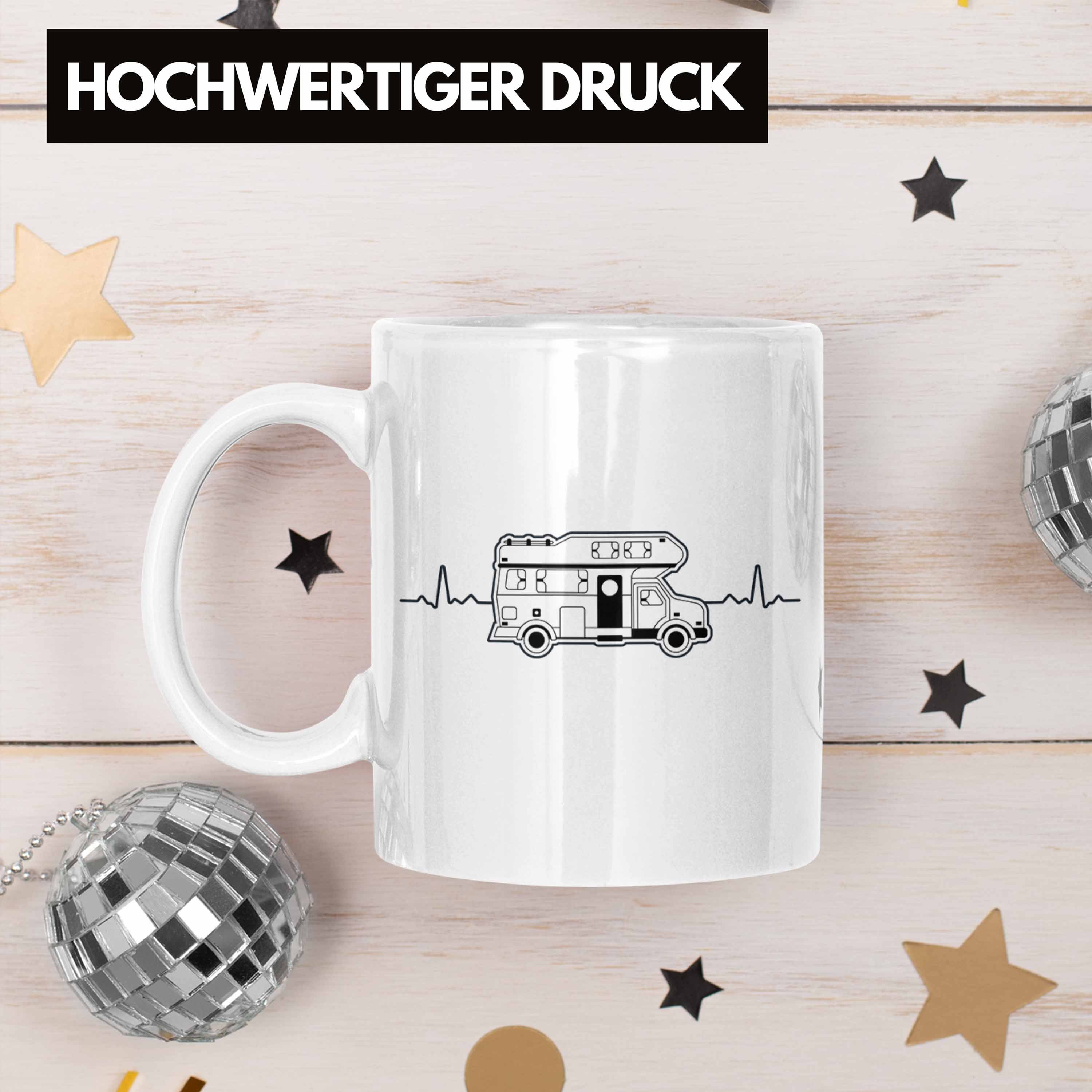 für Tasse Weiss Camping Opa Wohnmobil Zubehör Herzschlag Oma Campingwagen Geschenke Wohnwagen Tasse Lustig Trendation Männer Trendation Rentner - Camper Geschenkidee