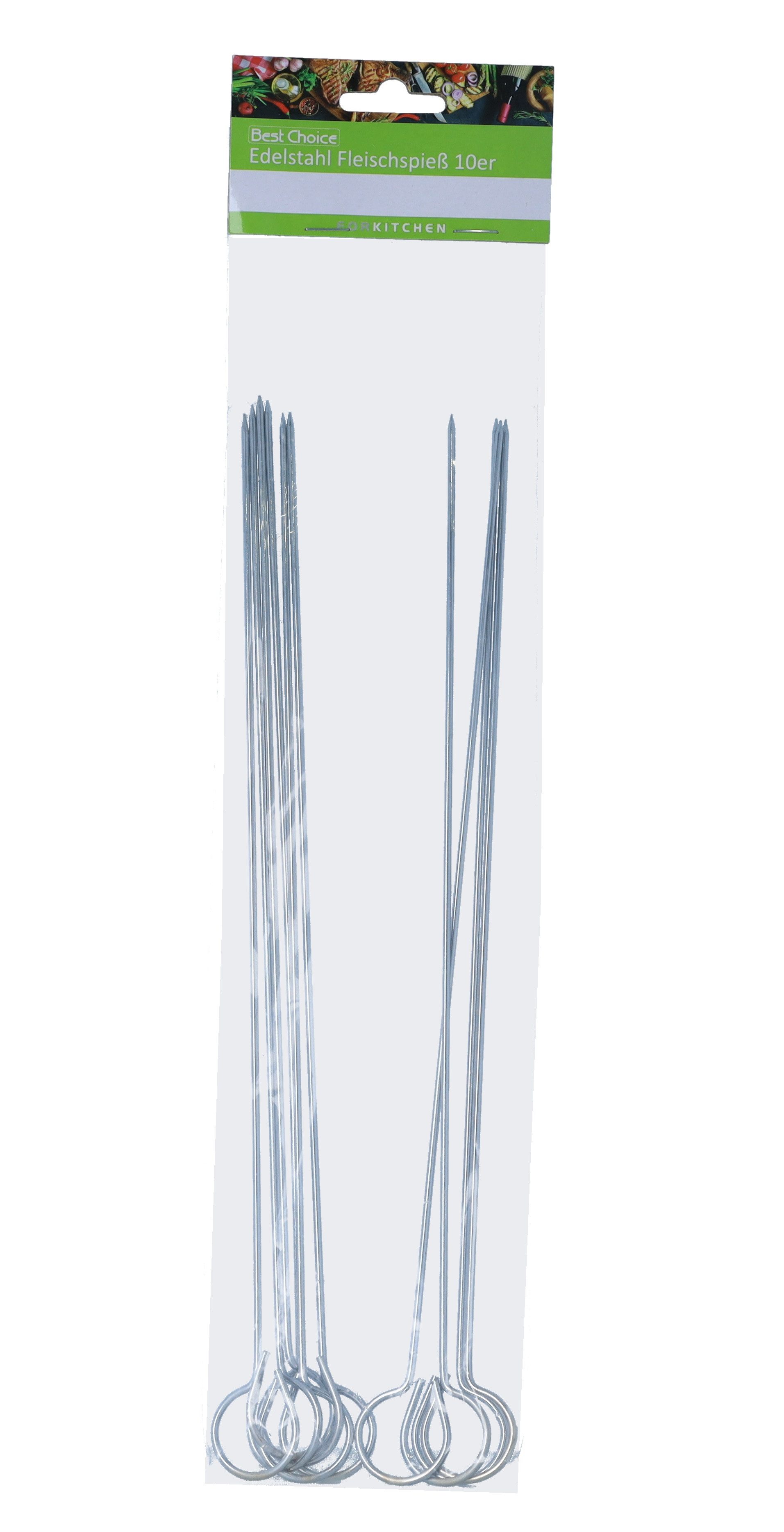 Best Choice Schaschlikspieße Best Choice 10 Stück Edelstahl Spieße 30cm (Spar-Set, 10-St), aus rostfreiem, spülm.geeignet. Edelstahl