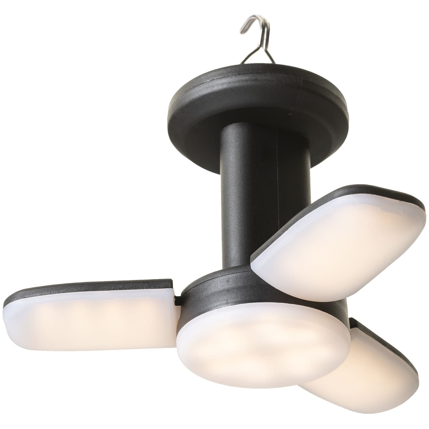 Skandika LED Gartenleuchte Campinglampe Kvitnes mit 6 Leuchtmodi, aufladbar, Powerbankfunktion, aufklappbar, Solarzelle, dimmbar, 3600 mAh, 400 lm, hängend, Micro-USB