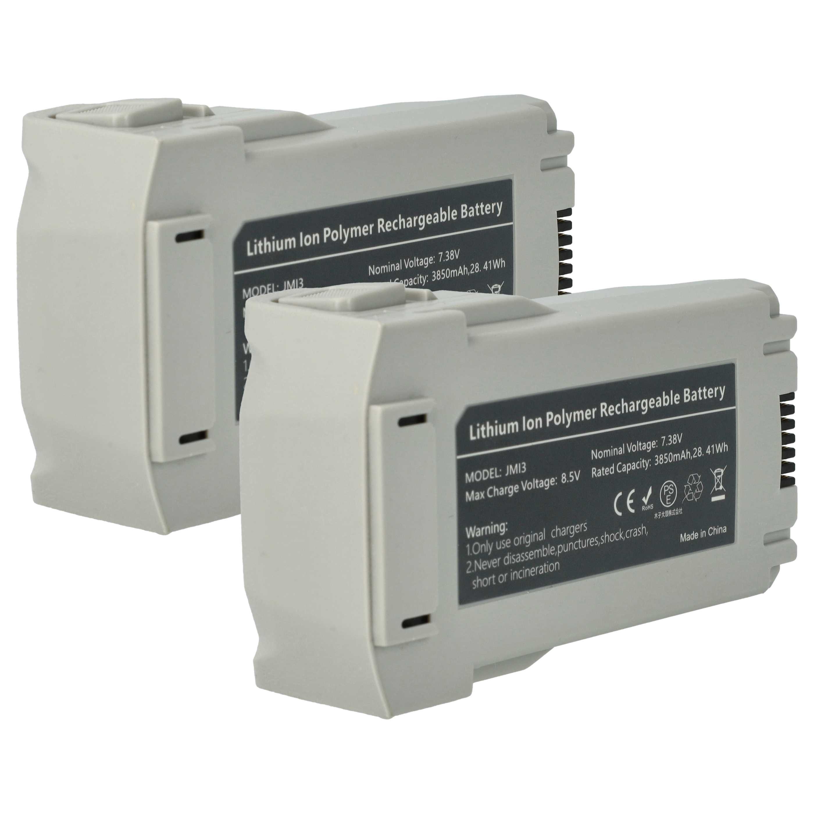 vhbw passend für DJI Mini 3 Pro, Mini 3, Mini 4 Pro Drohne / Modellbau Droh Drohnen-Akku Akku Li-Polymer 3850 mAh (7,4 V, 2 St), Leistungsfähige Austausch-Akkus für Drohne, Wiederaufladbar, Jede