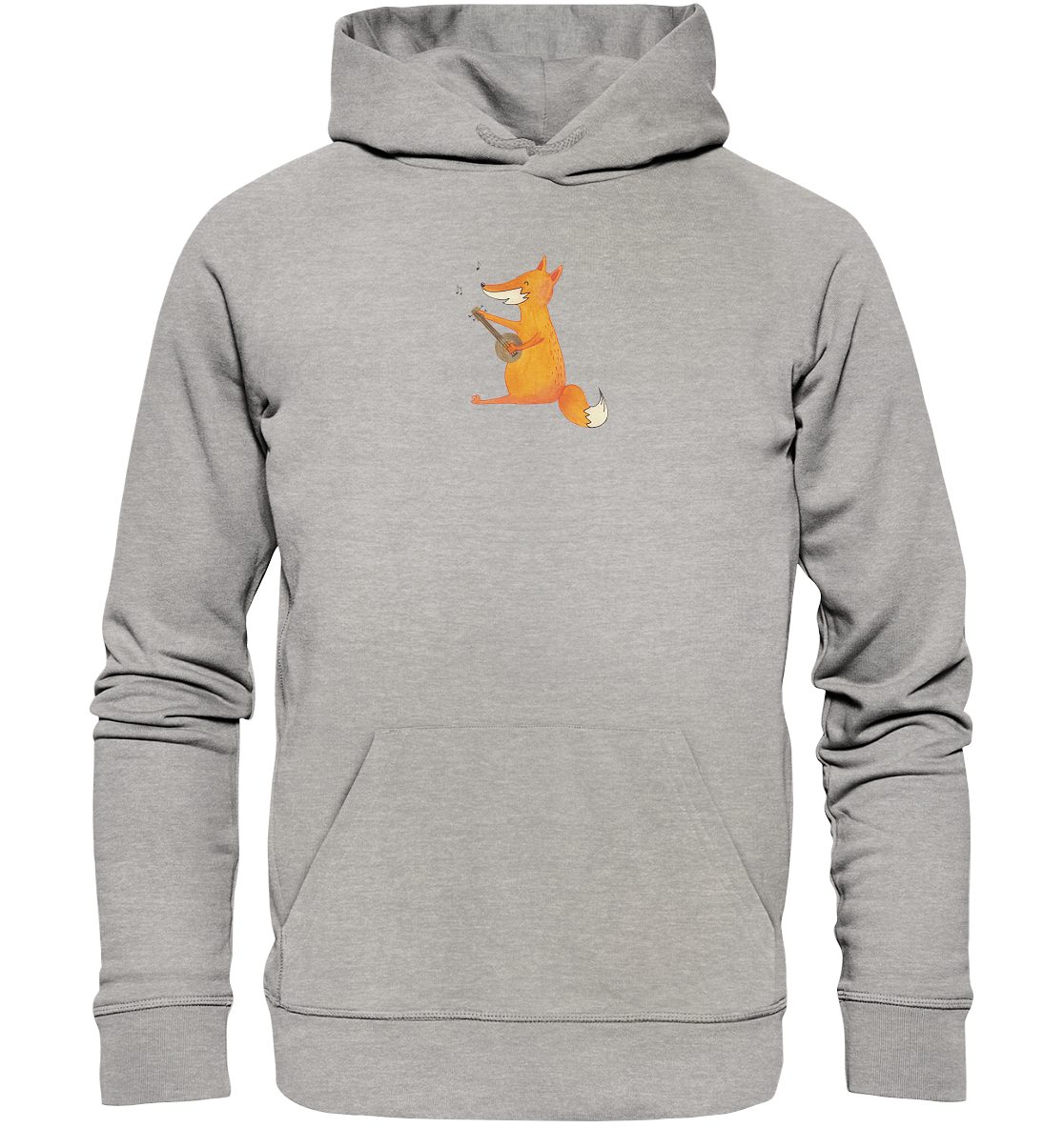 MR. & MRS. PANDA Hoodie Größe M Fuchs Gitarre - Heather Grey - Geschenk, Frauen Kapuzenpullov (1-tlg) Besonders weich mehr
