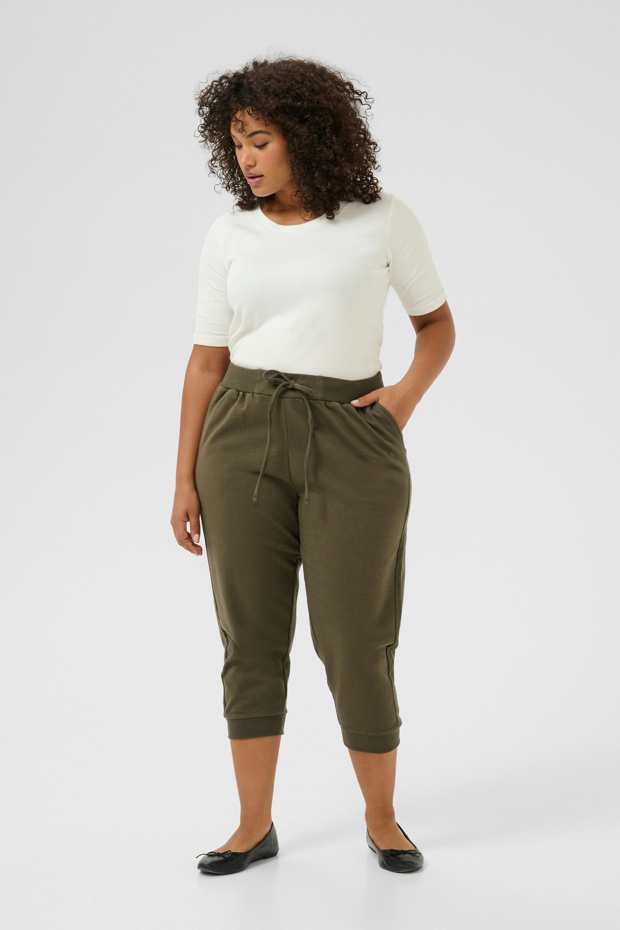 KAFFE Curve Stoffhose Casual Hose KCann Große Größen