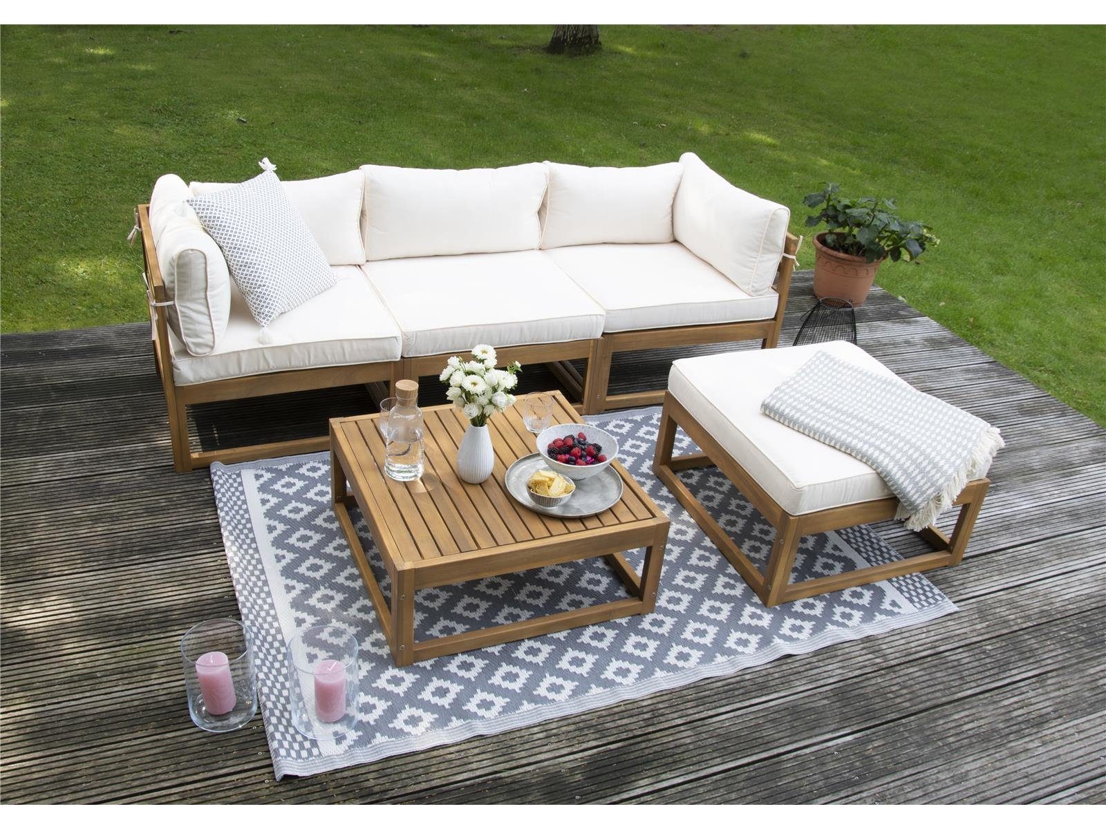 Green Spirit Gartenlounge-Set Gartenlounge Set Karmoy, (Set, 5-tlg), flexibel aufstellbar, mit bequemer Polsterung