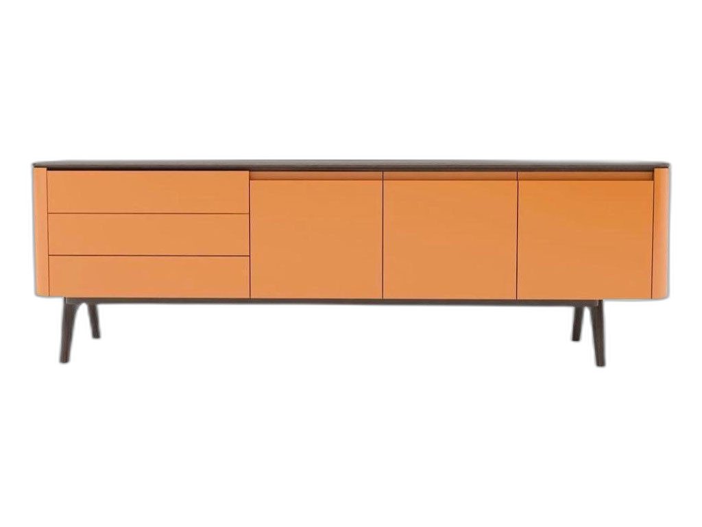 Xlmoebel Lowboard Seitenbretter Luxus Möbel Holz Kommoden im Wohnzimmer Orange (1 St., Lowboard), Hergestellt in Europa