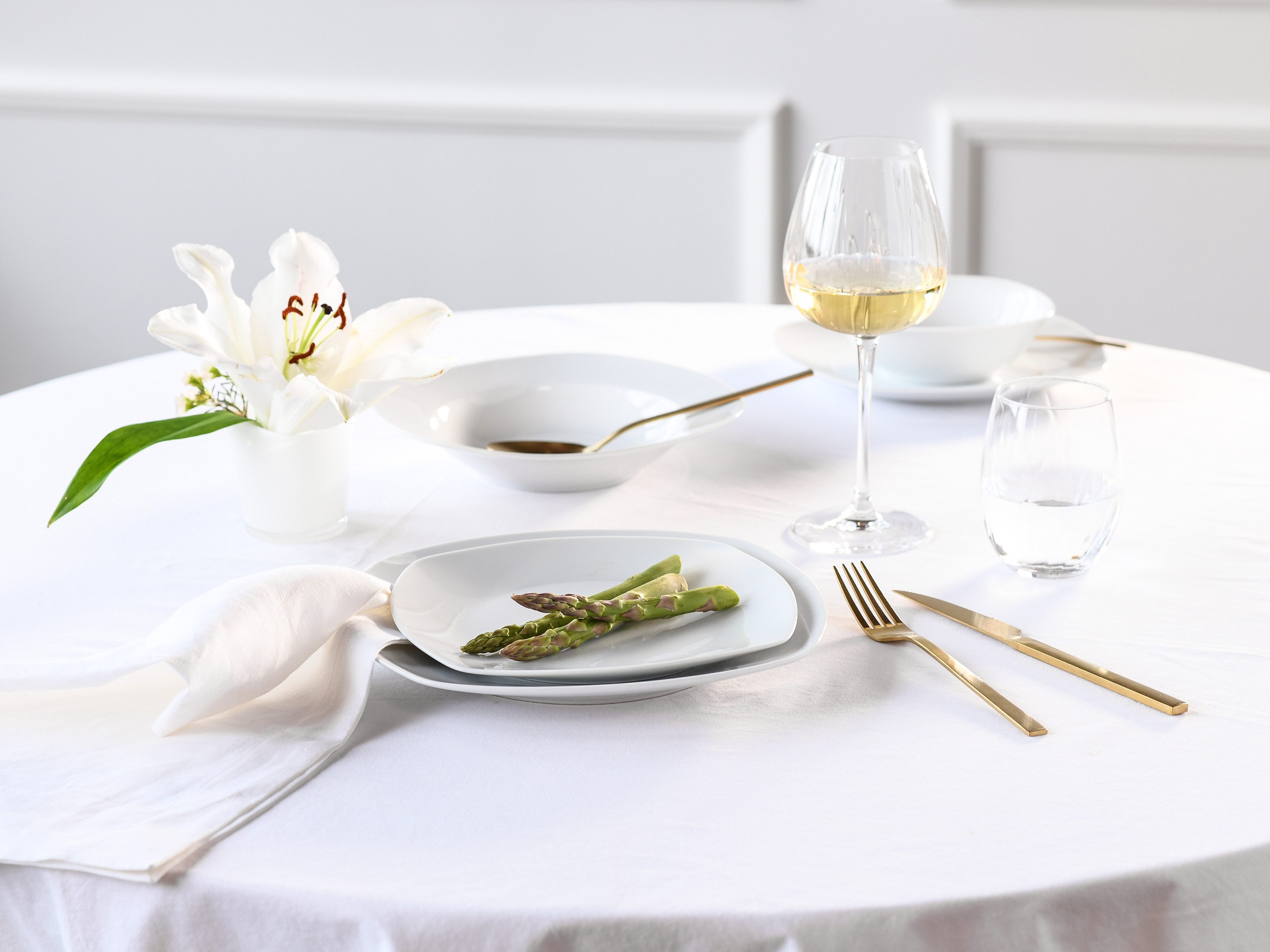 OTTO home Geschirr-Set Arrianna (50-tlg), 6 Personen, Porzellan, Moderne Optik, Zeitloses Design, Beliebig kombinierbar