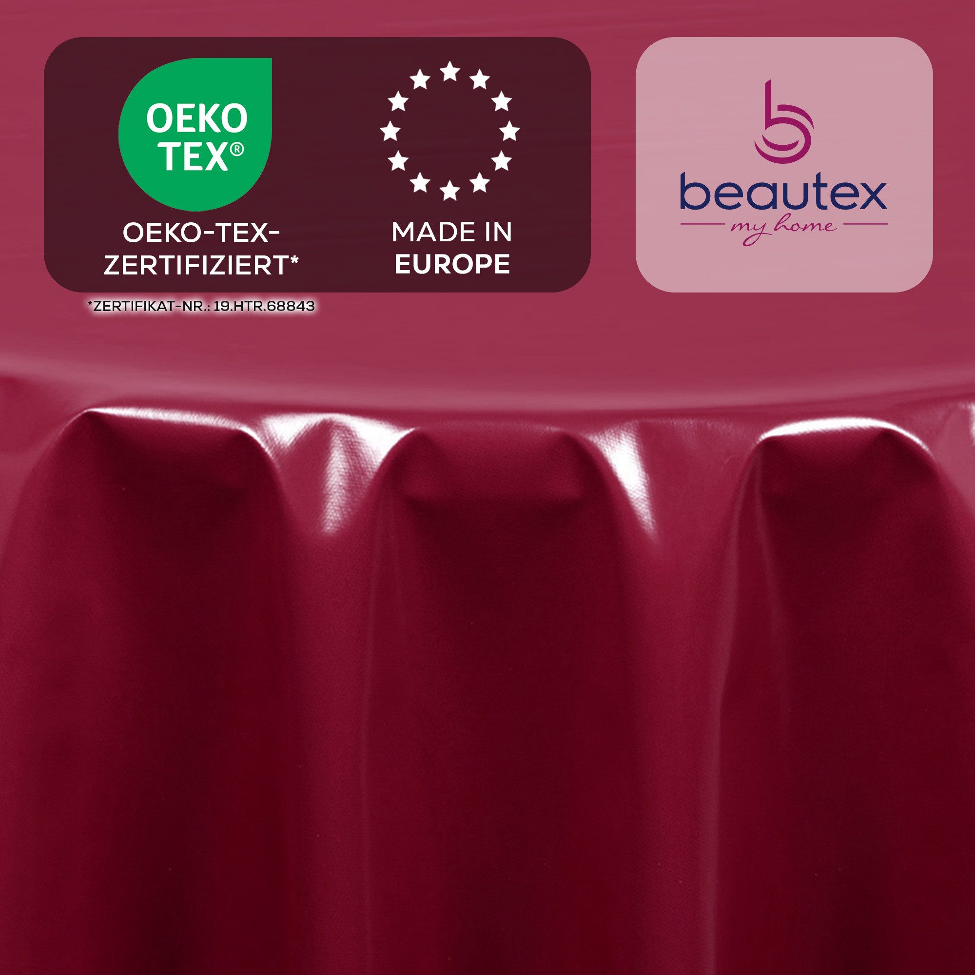Beautex Tischdecke Wachstuchtischdecke einfarbig abwischbar fleckenabweisend aus uni (1-tlg), Wasserundurchlässig, Strapazierfähig, Zuschneidbar, Pflegeleicht – Bild 4 von 5