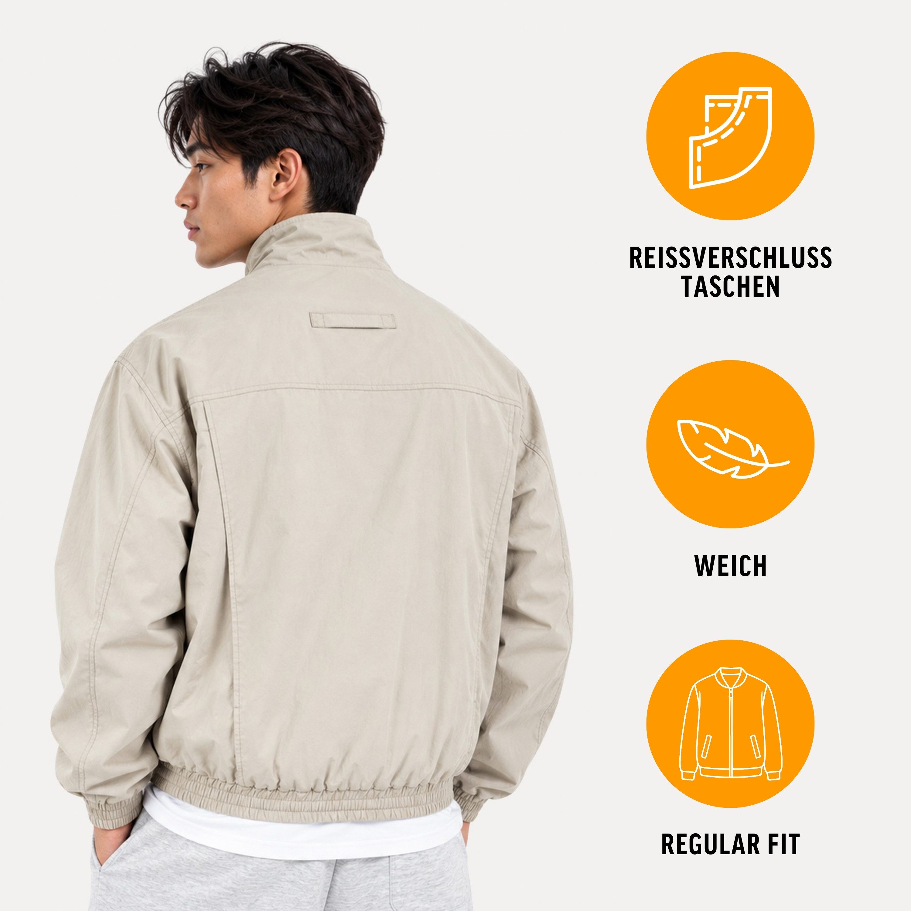 Smilodox Outdoorjacke Tybrin Sportjacke, Regular Fit, Trackjacke mit Stehkragen, Gymwear Reißverschluss, elastischer Saum, Druckknopftaschen, Baumwollfutter – Bild 2 von 5