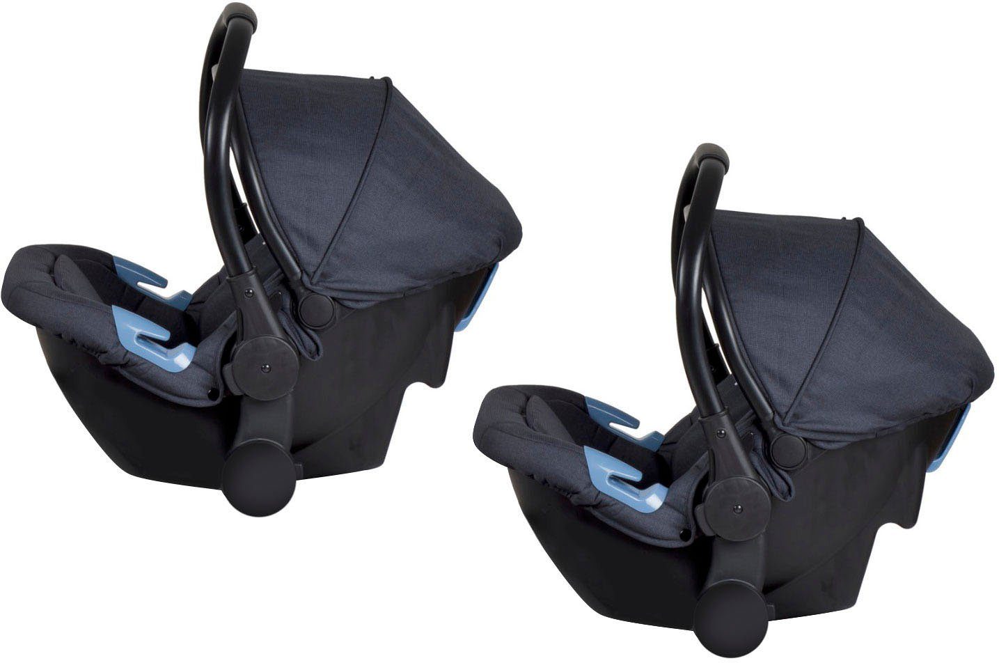 BabyGo Babyschale Twinner, grau, ab: ab Geburt, ab: 0 kg, bis: 13 kg, inkl. 2 Adapter, für Kinderwagen Twinner