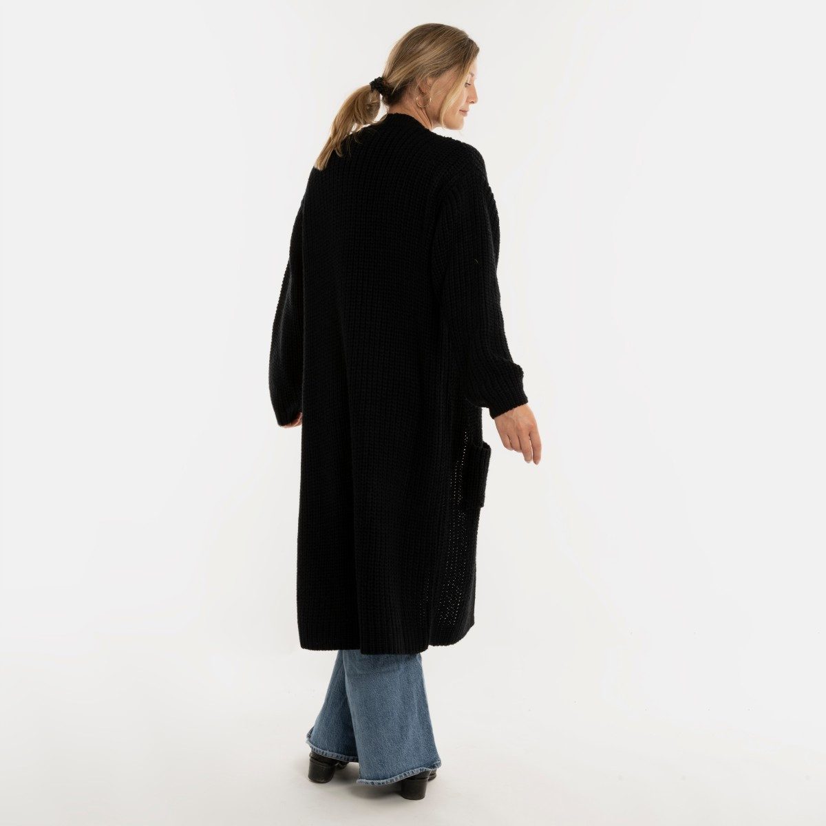 Knit Factory Strickjacke Marlo Lange Schwarz 36 38 36/38 (1-tlg) Modell Marlo, für Herbst, Winter