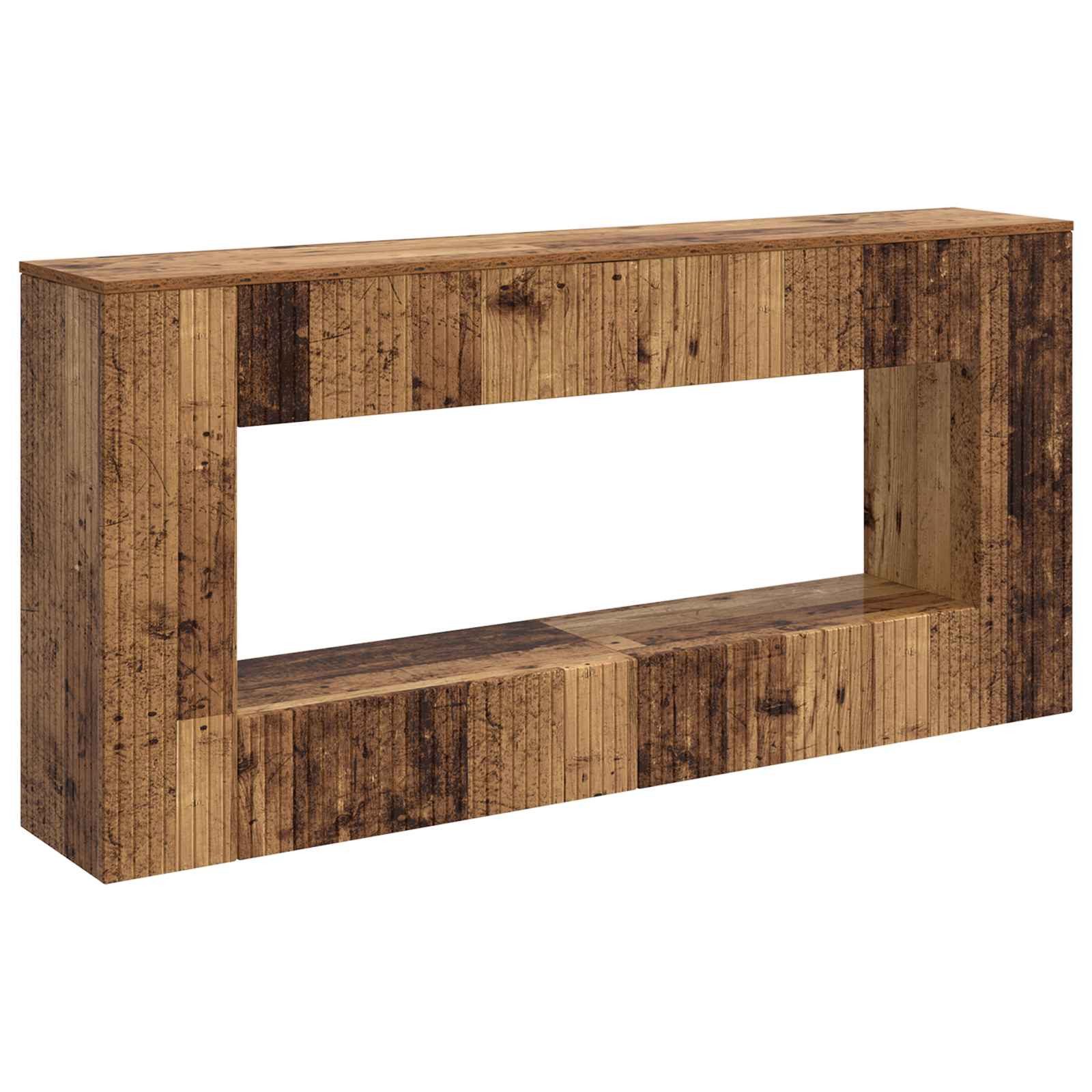 vidaXL Konsolentisch Konsolentisch Gestreift Altholz 155 x 29 x 74 cm Holzwerkstoff (1-St)