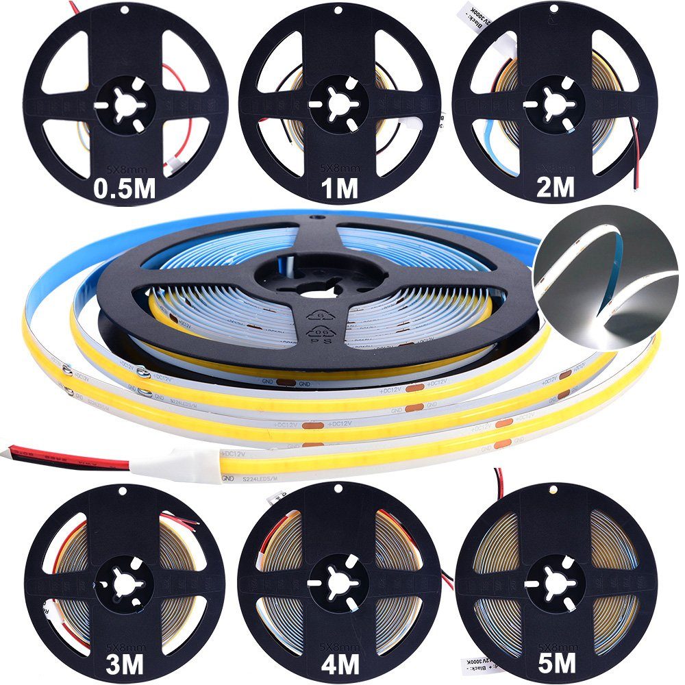 Rosnek LED Stripe 0.5-5M,12V,COB,Bendable,für Schlafzimmerschrank Bücherreg günstig online kaufen