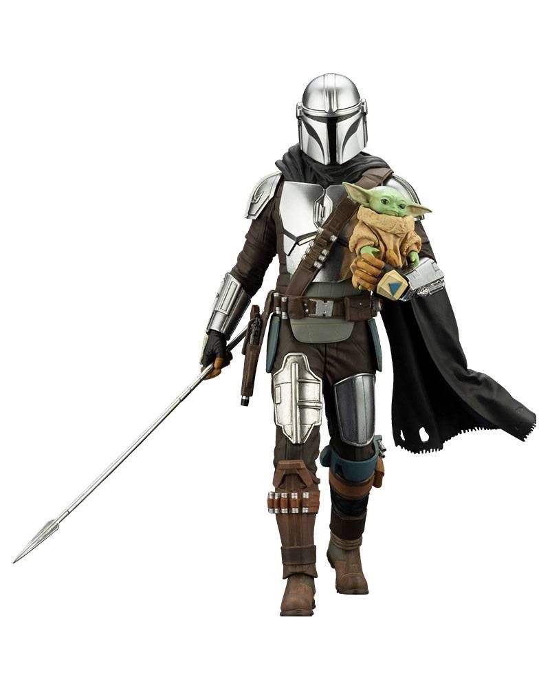Kotobukiya Merchandise-Figur Star Wars ARTFX Statue 1/10 Mandalorian & Grogu with Beskar Staff 18cm
