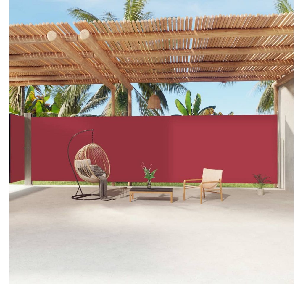 Thumbnail - vidaXL Seitenmarkise Sichtschutz Windschutz Ausziehbar Rot 220x1200 cm