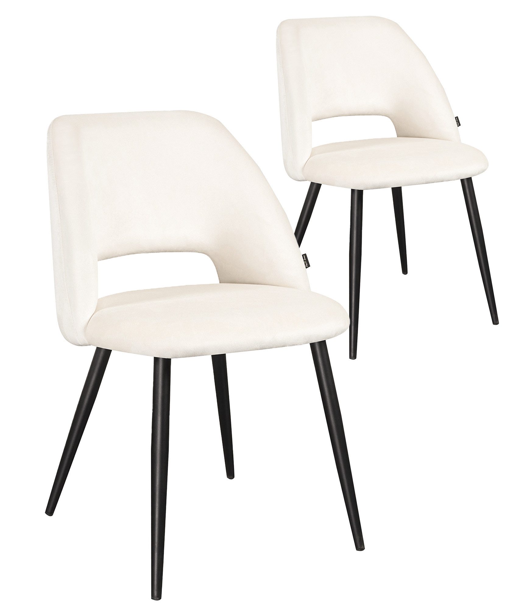 B&D home 4-Fußstuhl VICKY (Set, 2 St), gepolstert, Stuhlbeine aus Metall oder Massivholz wählbar