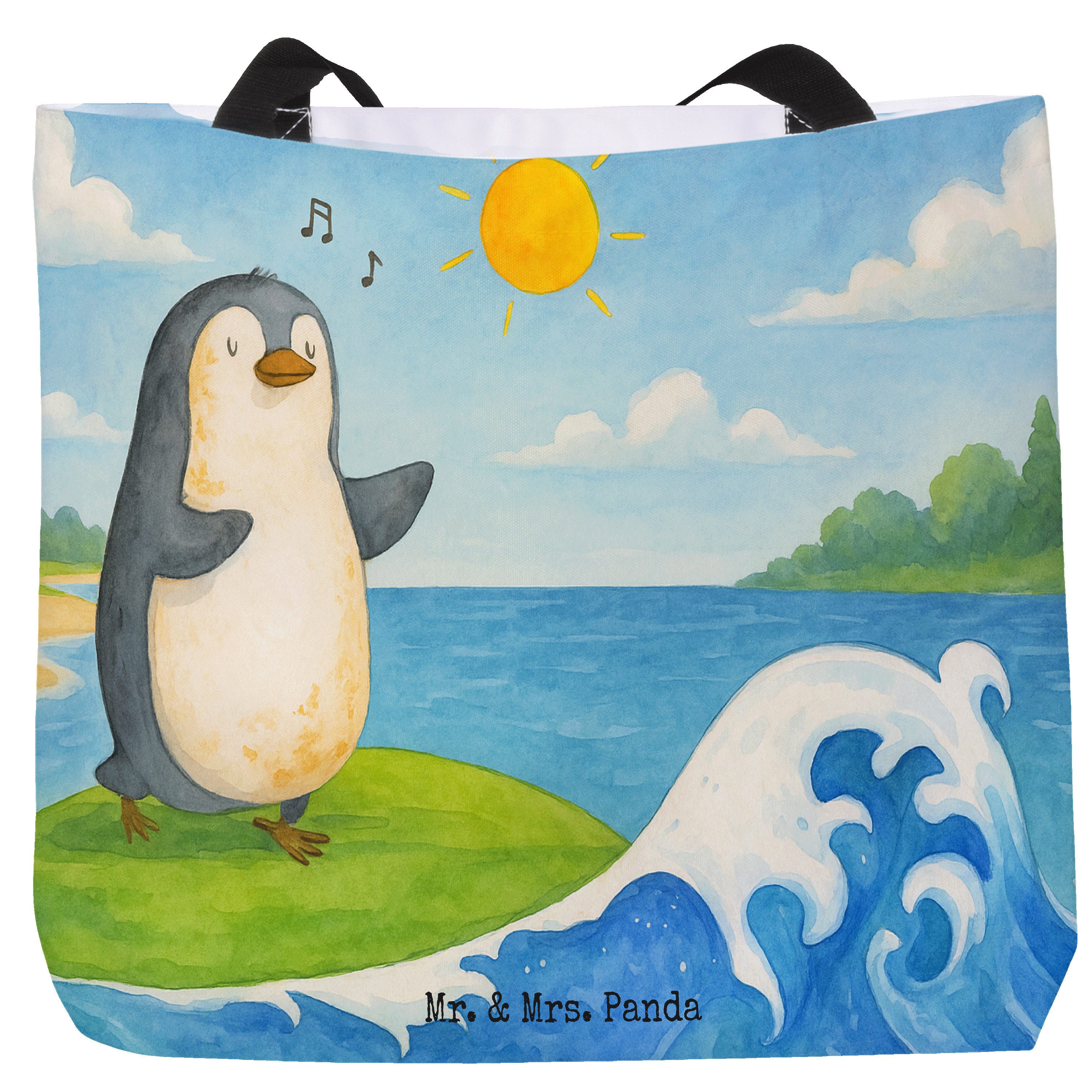 Shopper Pinguin Surfer Design, Shopper, Weiß, Laptoptasche, Tasche, Urlaub, P