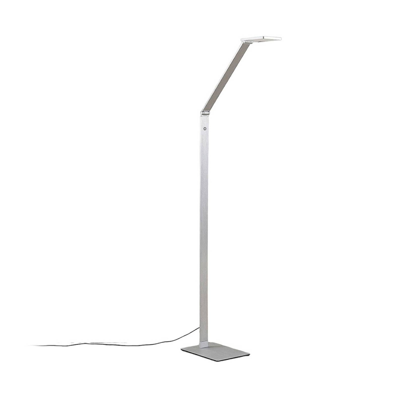 Lucande LED Stehlampe Resi, dimmbar, LED-Leuchtmittel fest verbaut, warmweiß, Modern, Aluminium, aluminium, 1 flammig, inkl. Leuchtmittel,dimmbar