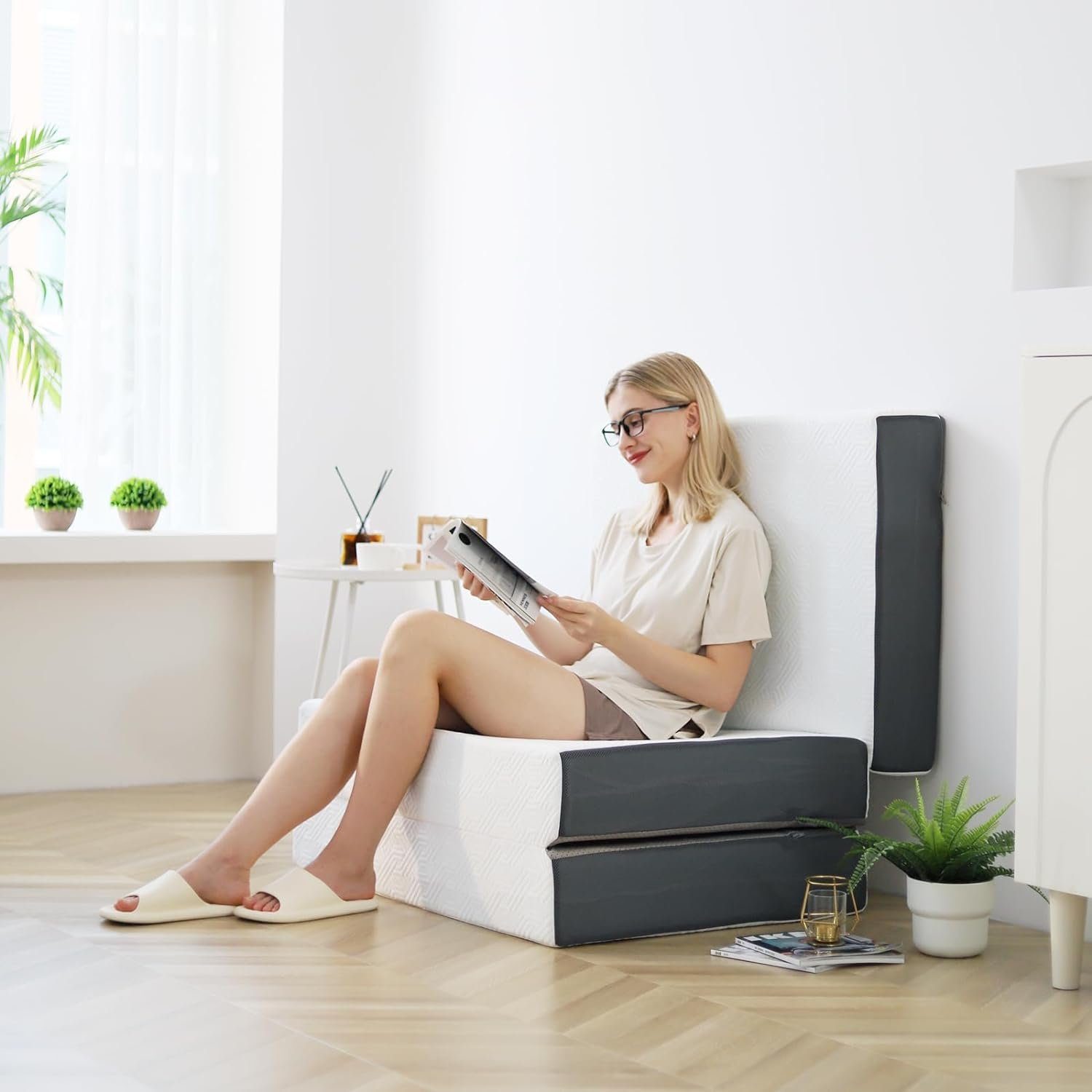 Klappmatratze Gästematratze, Platzsparend, 3-teilige Matratze, Koorlian, 10 günstig online kaufen