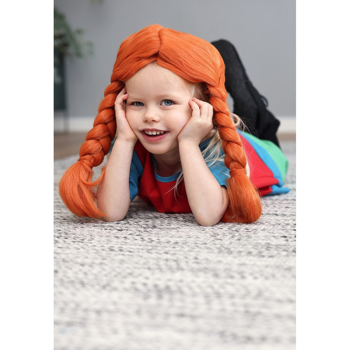 Pippi Langstrumpf Kostüm-Perücke Pippi Langstrumpf Mädchen