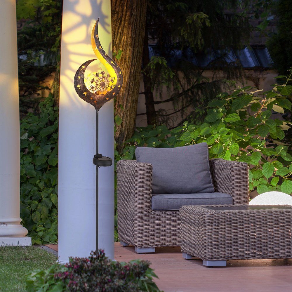 etc-shop LED Solarleuchte, LED-Leuchtmittel fest verbaut, Warmweiß,  Solarstecker Garten Solarlampe für Außen Gartendeko mit Pusteblumen
