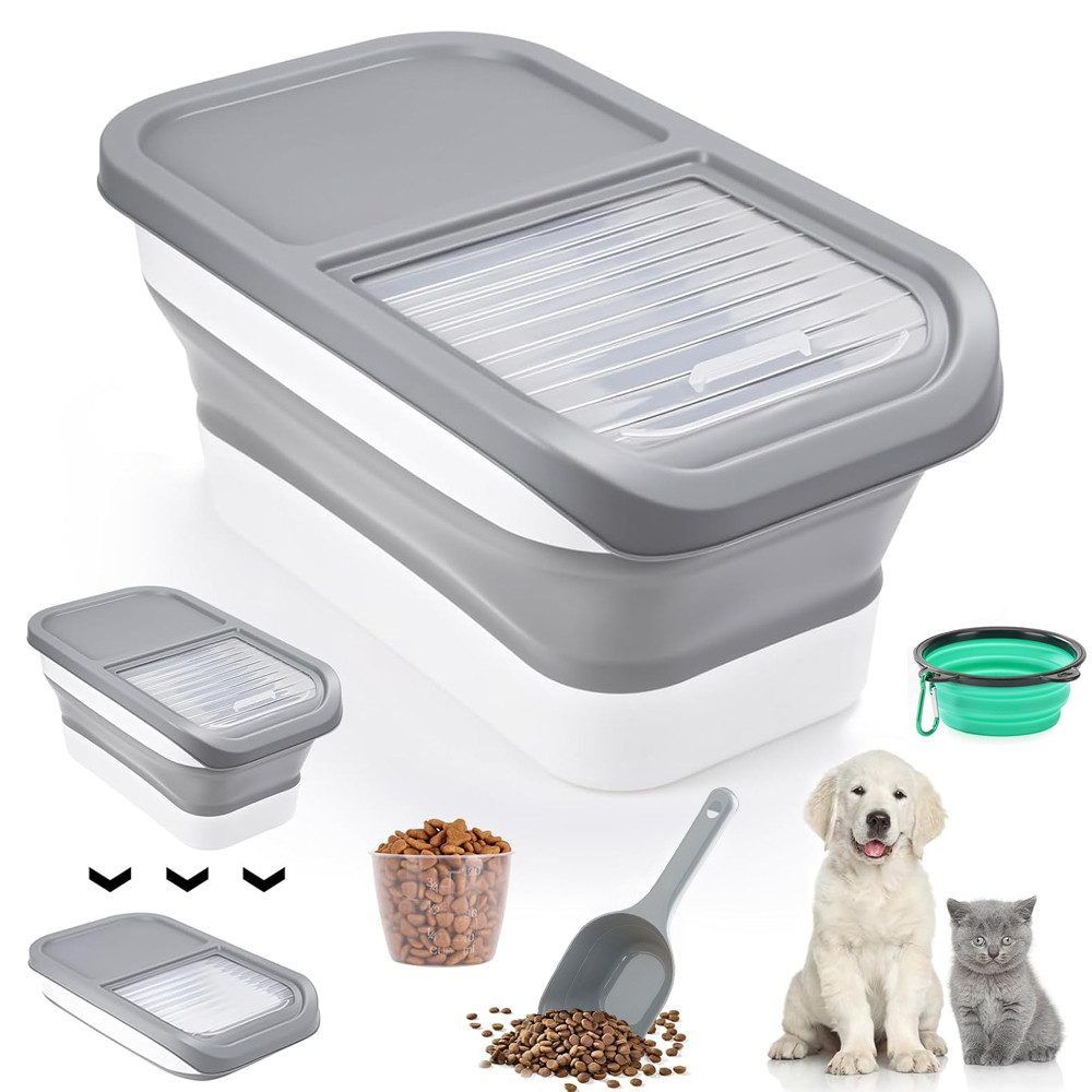 TUWENA Futterbehälter Faltbarer Futtertonne Hund, Haustierfutter - Container für Hund/Katze