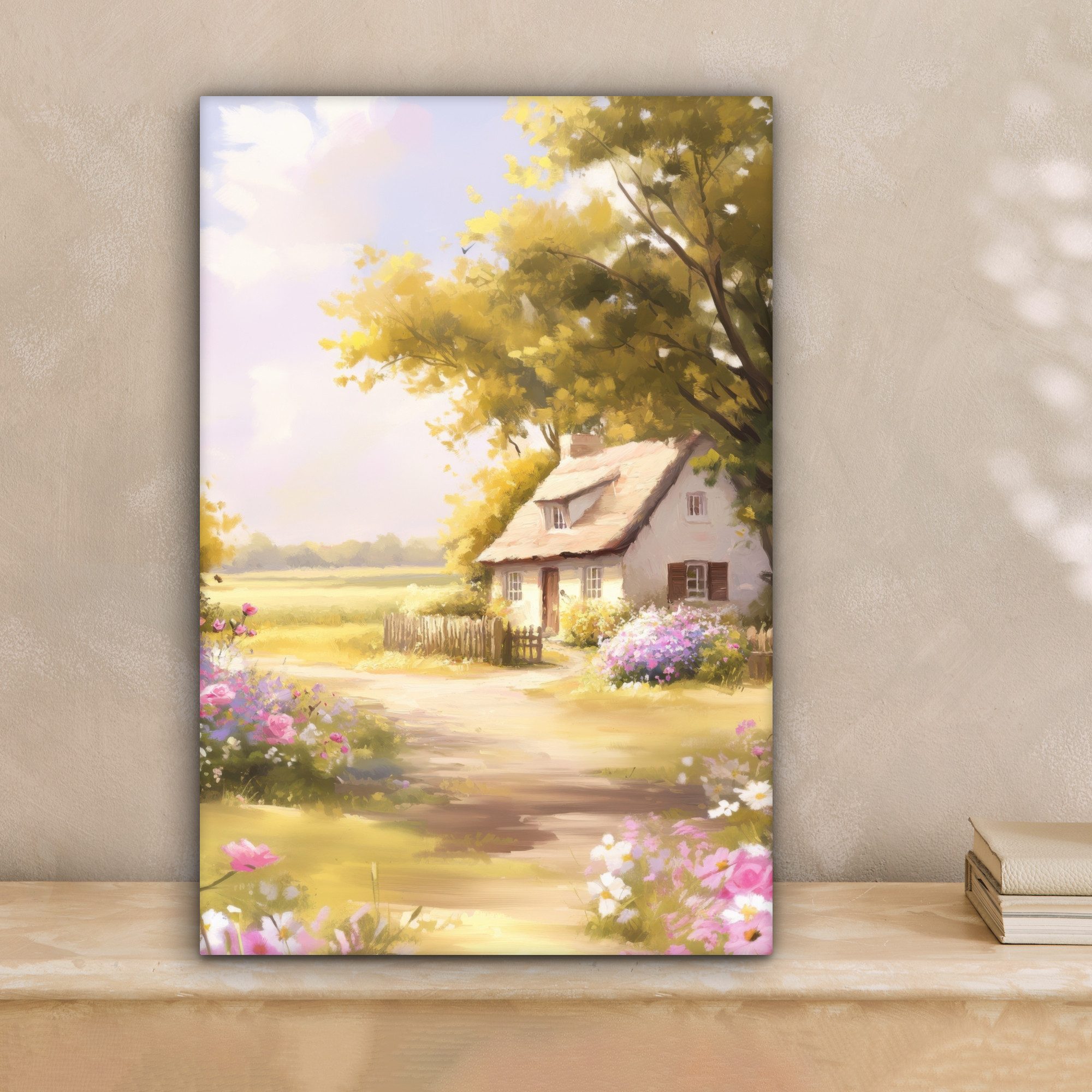 OneMillionCanvasses® Leinwandbild Landhaus - Holz - günstig online kaufen