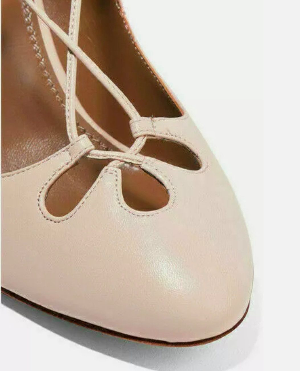 Aquazzura Firenz Dancer 85 Heels Pumps Schuhe Veloursleder & Glattleder Schnürpumps Luxuriöse Verarbeitung & italienisches Handwerk