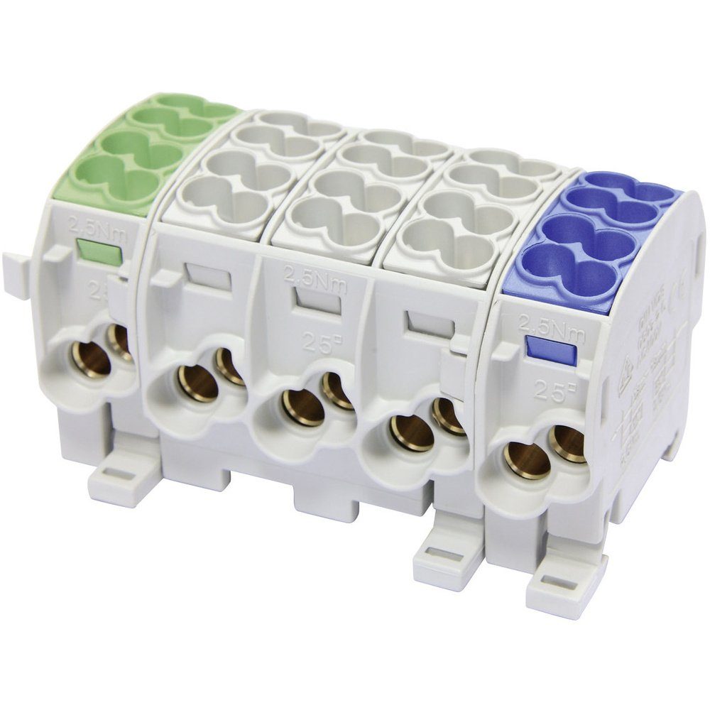 HoraeTec Montageklemme HoraeTec 080150-3-4 Hauptleitungsabzweigklemme 3-farbig 5polig 25 mm