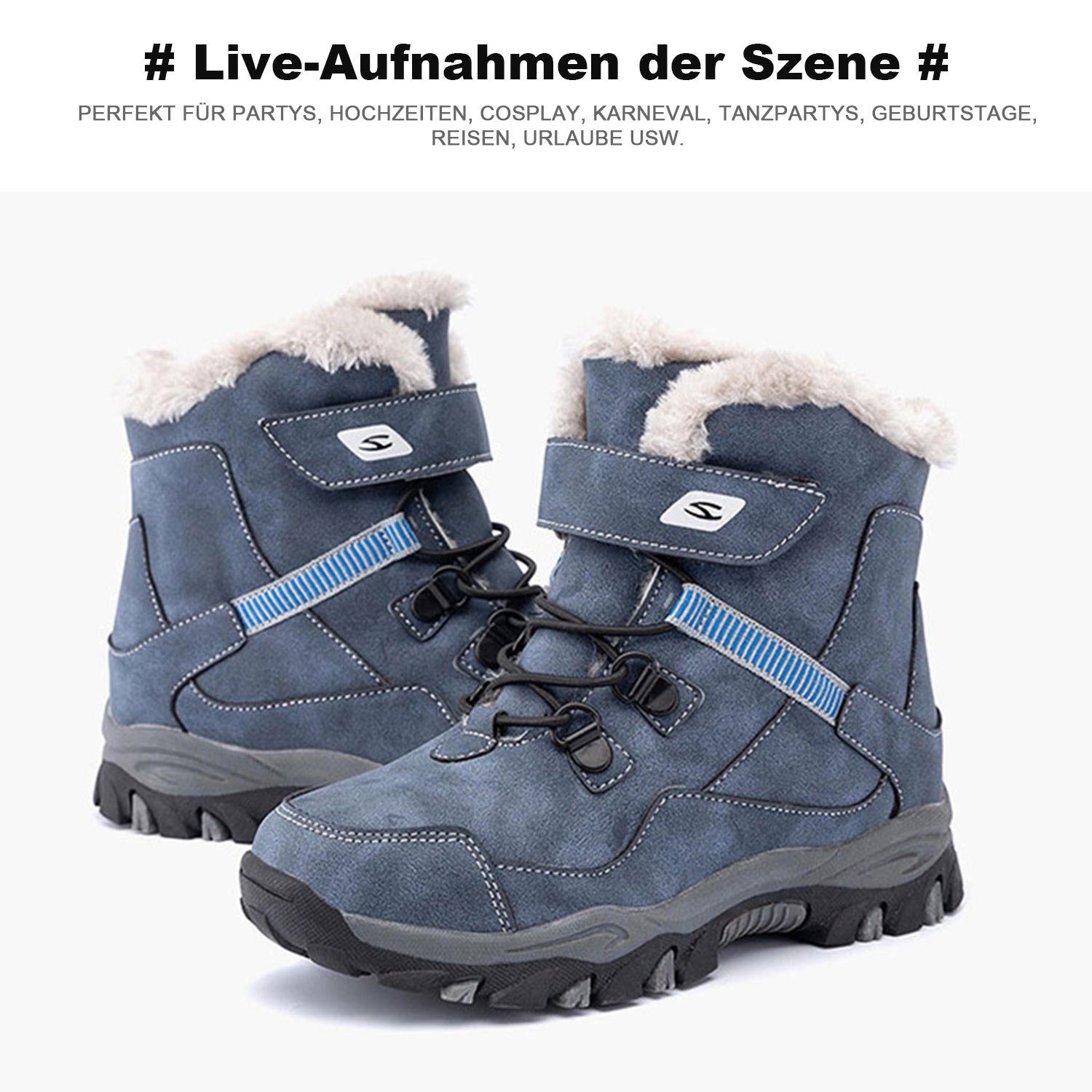 Daisred Schneestiefel Stiefel Boots Blau Klettverschluss Martin Winterstiefel