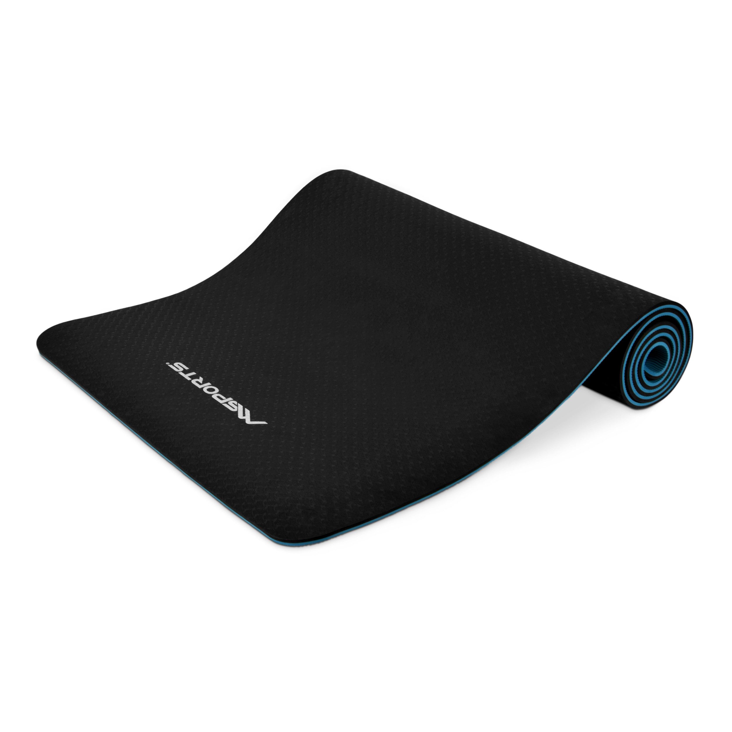 MSports® Gymnastikmatte Yogamatte - Fitnessmatte - extrem rutschfest (Yogamatte Schwarz)