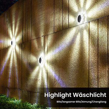 Daisred LED Außen-Wandleuchte Wandlampe Solarlampe Wandleuchten Gartenlicht Dekorative für Außen, LED fest integriert, Tageslichtweiß, warmes Licht