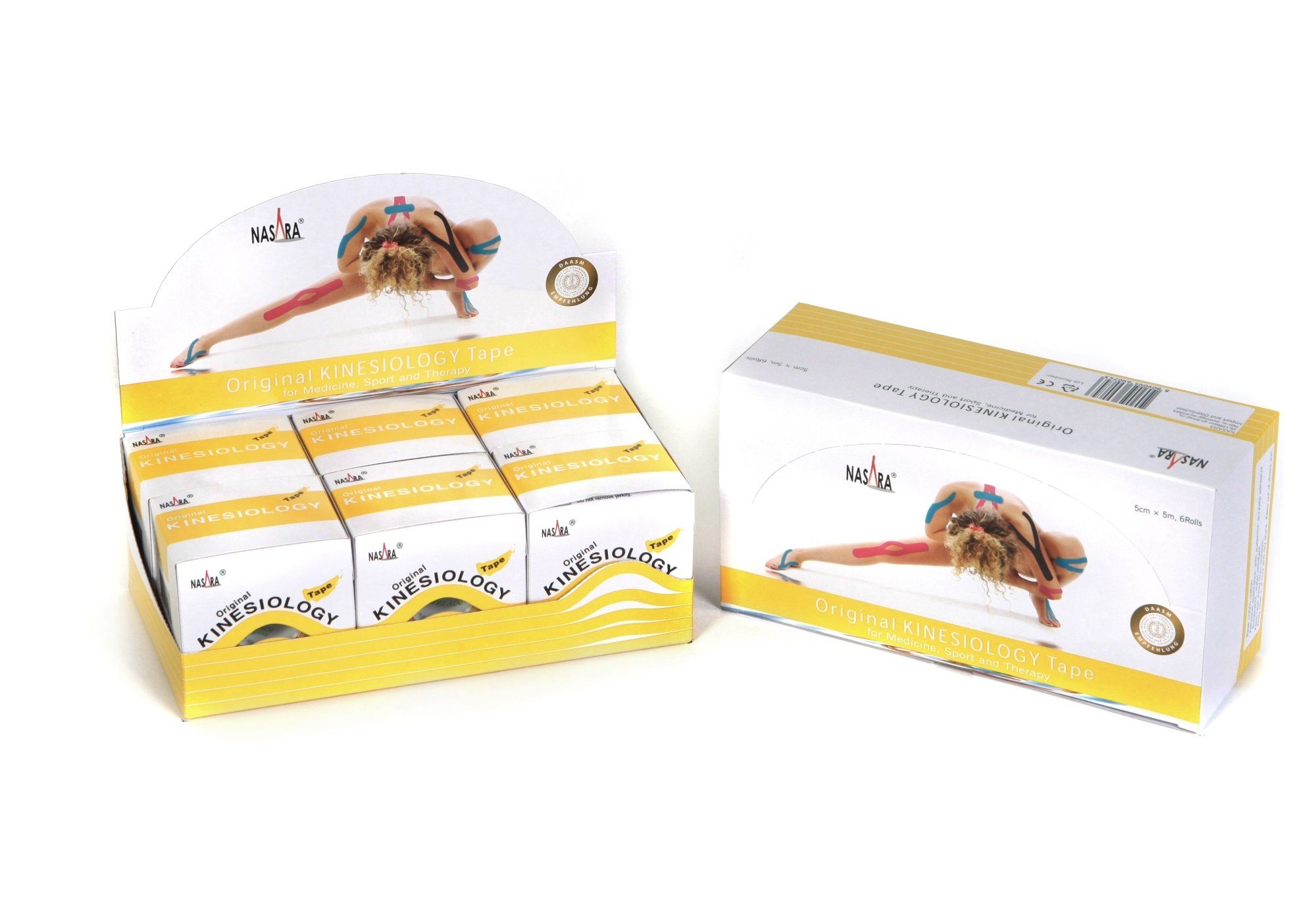 NASARA Kinesiologie-Tape 6er Displaybox in 12 Farben