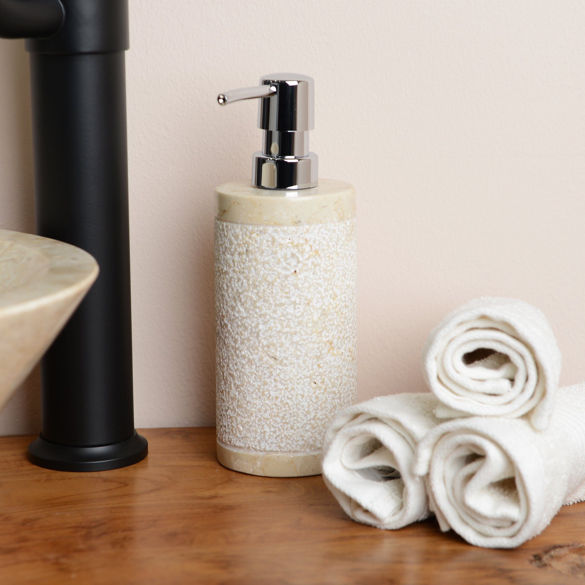 wohnfreuden Seifenspender Marmor Seifenspender Silino creme, 30841