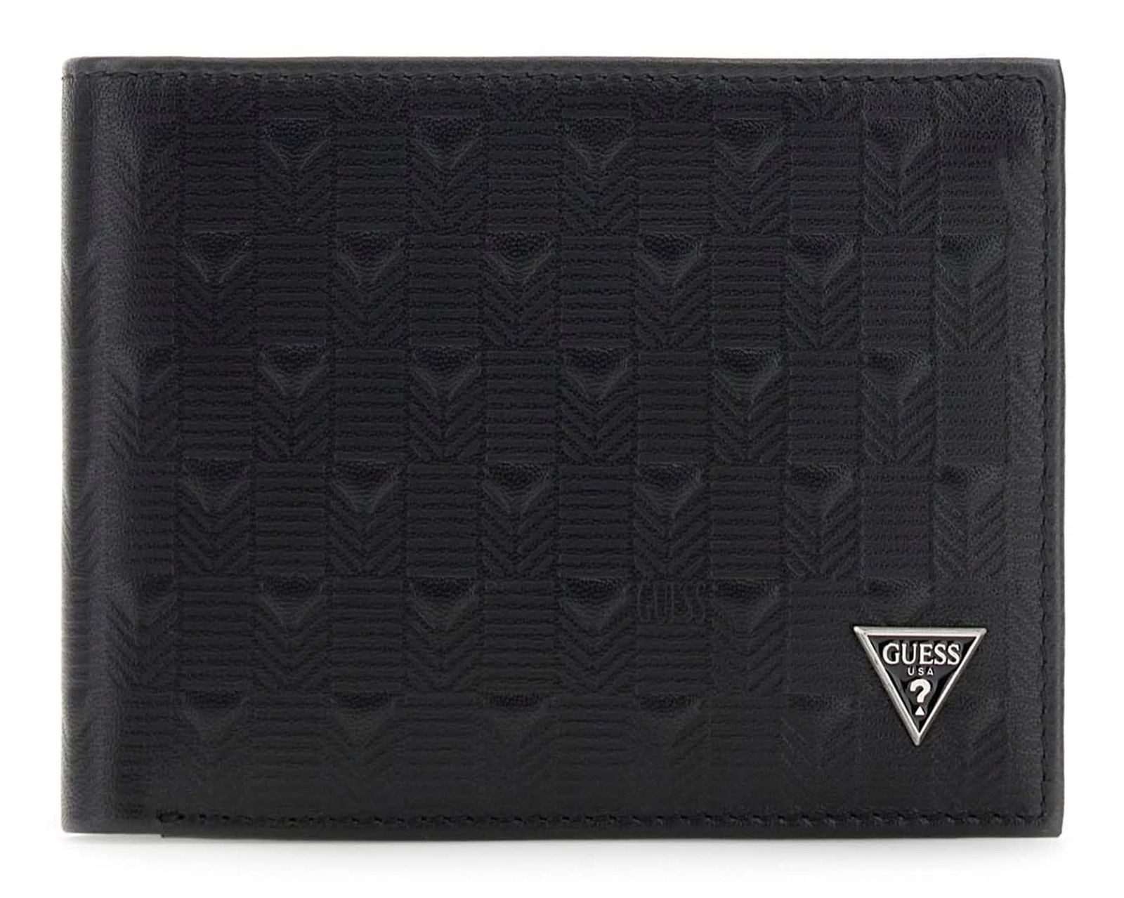 Guess Kartenetui Bifold No Coin Wallet, aus echtem Leder mit RFID-Blocker Schutz
