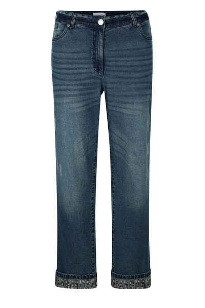 MIAMODA Regular-fit-Jeans Jeans Regular Fit bedruckter Umschlag 5-Pocket
