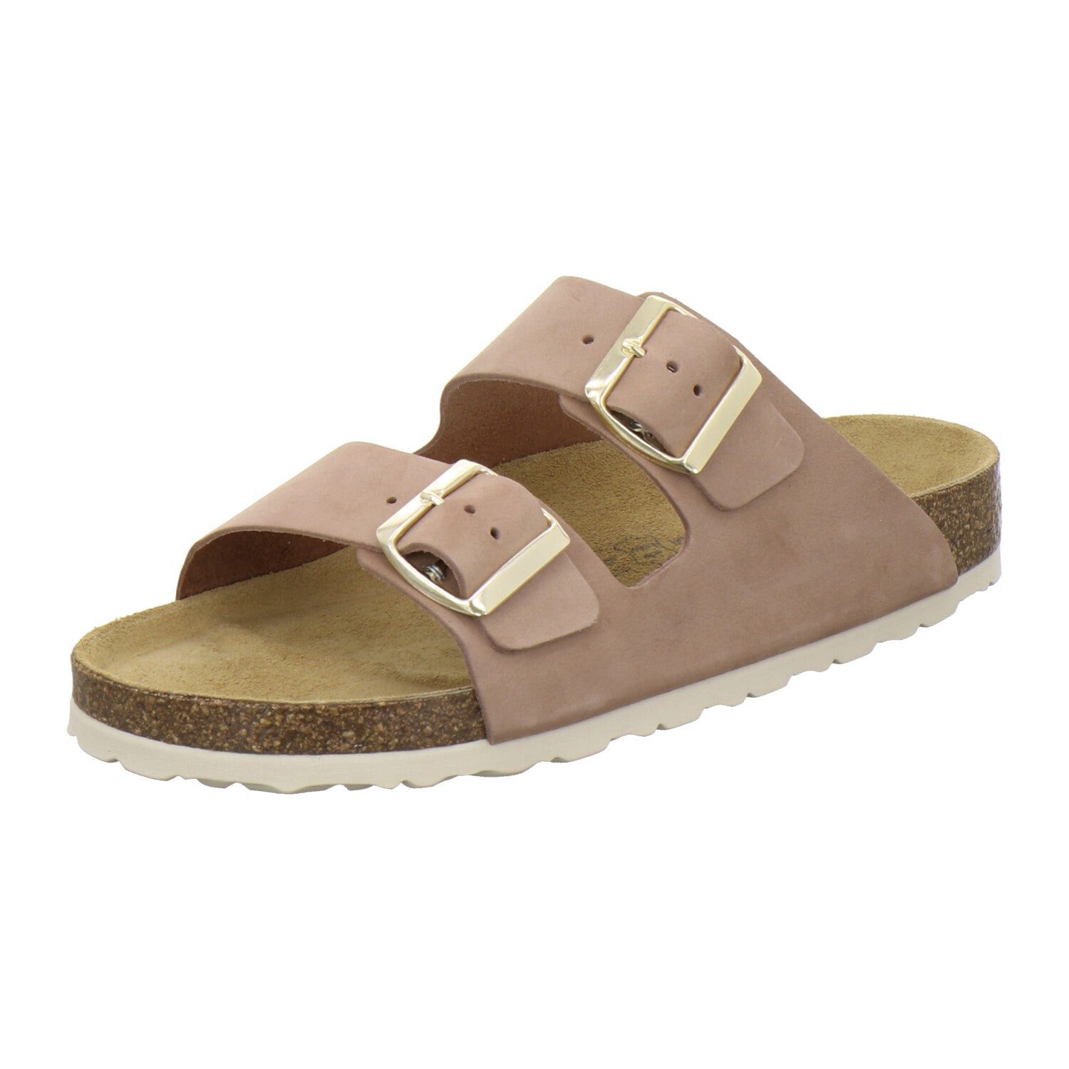 AFS-Schuhe Damen Zweischnaller Pantolette aus Nubukleder mit Fußbett, Made in Germany