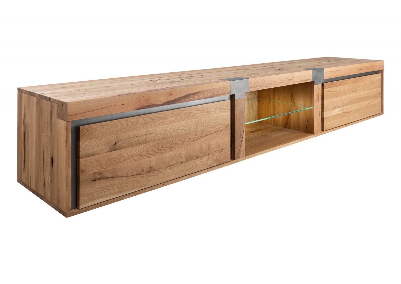 Massivmoebel24 TV-Board NEW AMSTERDAM (Massivholz), TV-Board Wildeiche / Zerreiche 260x48x50 natur geölt NEW AMSTERDAM #04