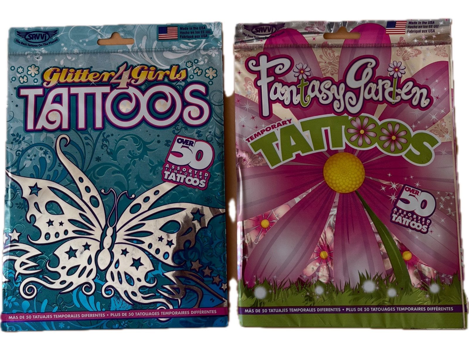 LK Trend & Style Kindertattoo Fantasy Garden + Glitter 4 Girls Temporary Татуировки, 100-tlg., jedes Set hat 50 Татуировки, großartiger Spaß bei jeder Party
