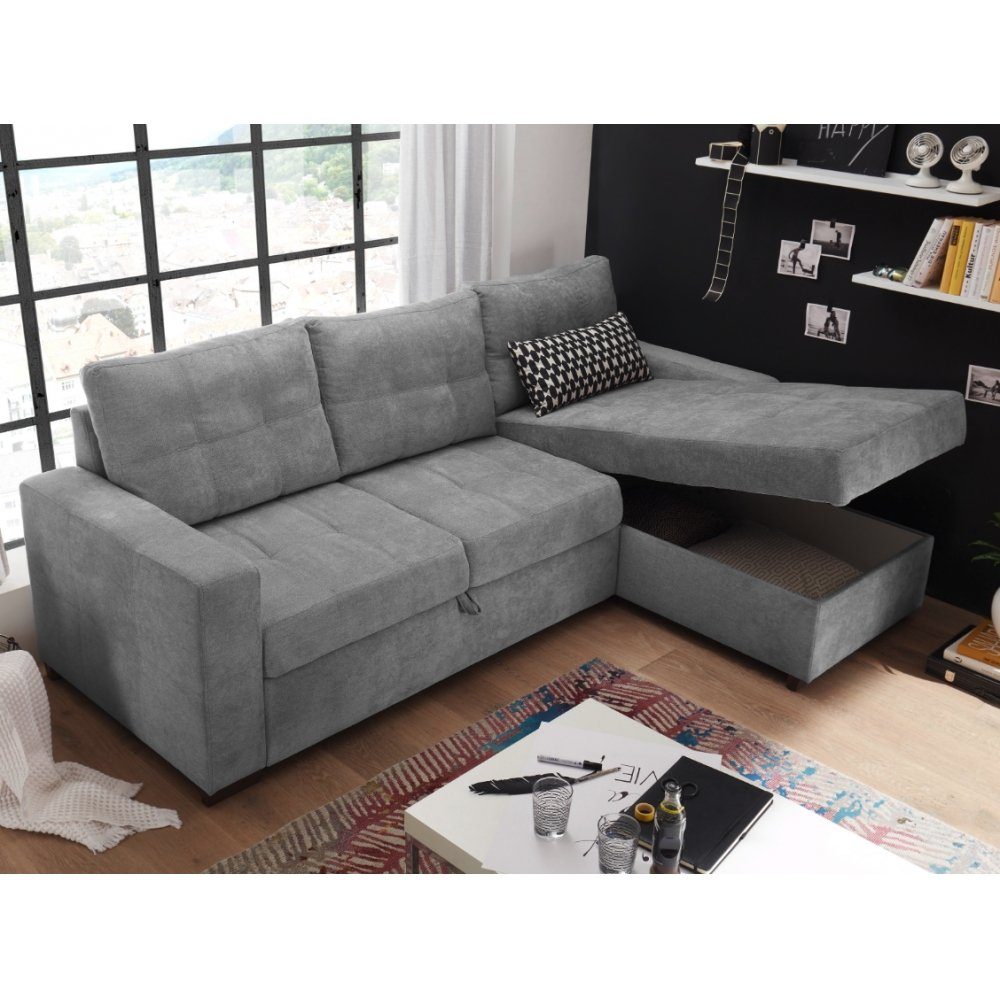 Sofa Wohnlandschaft Garnitur Black Eck ca. x ADONE Polster Couch 230 cm White Red Grau 154