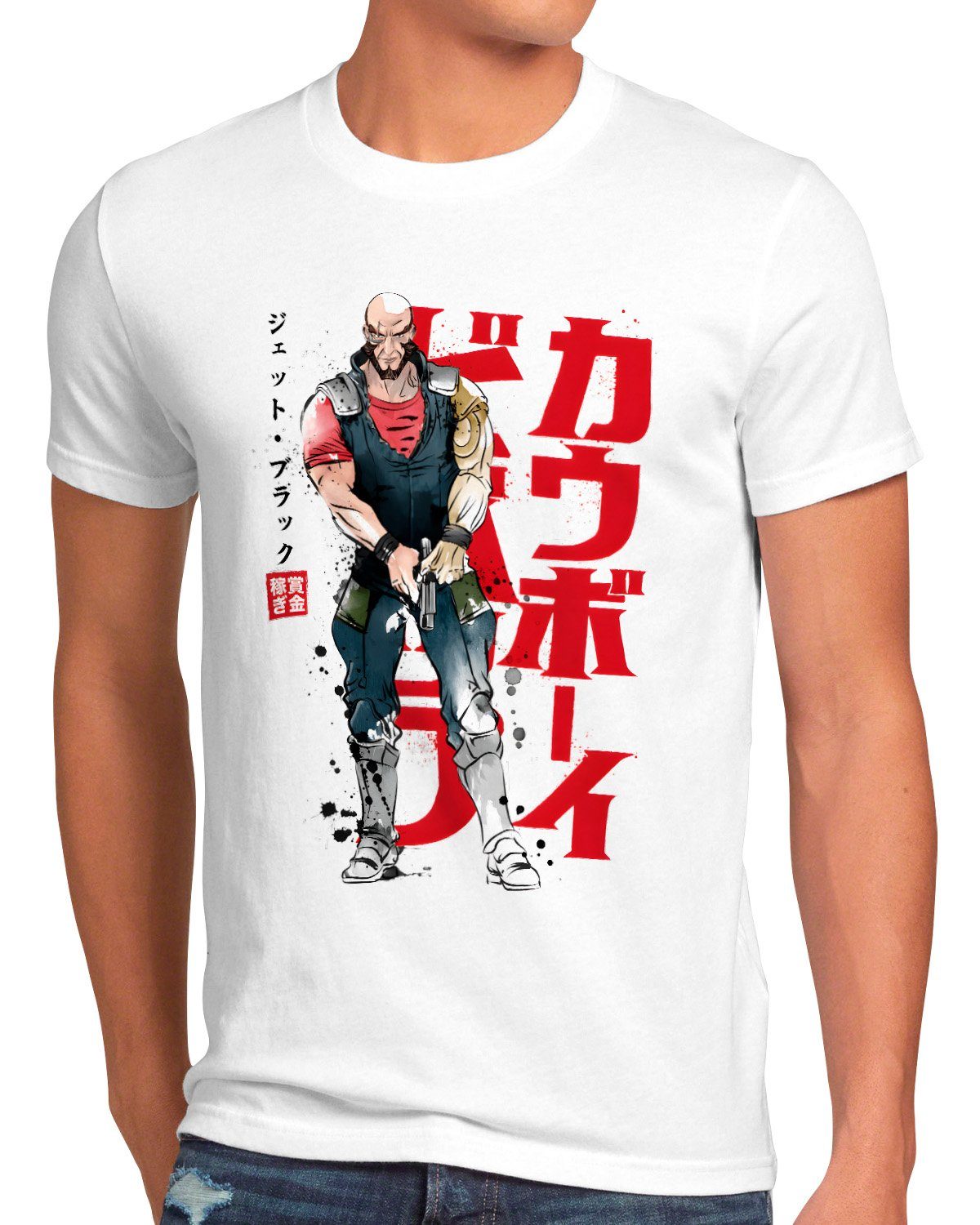 bebop style3 manga Jet T-Shirt Print-Shirt Get anime swordfish Ready Herren cowboy