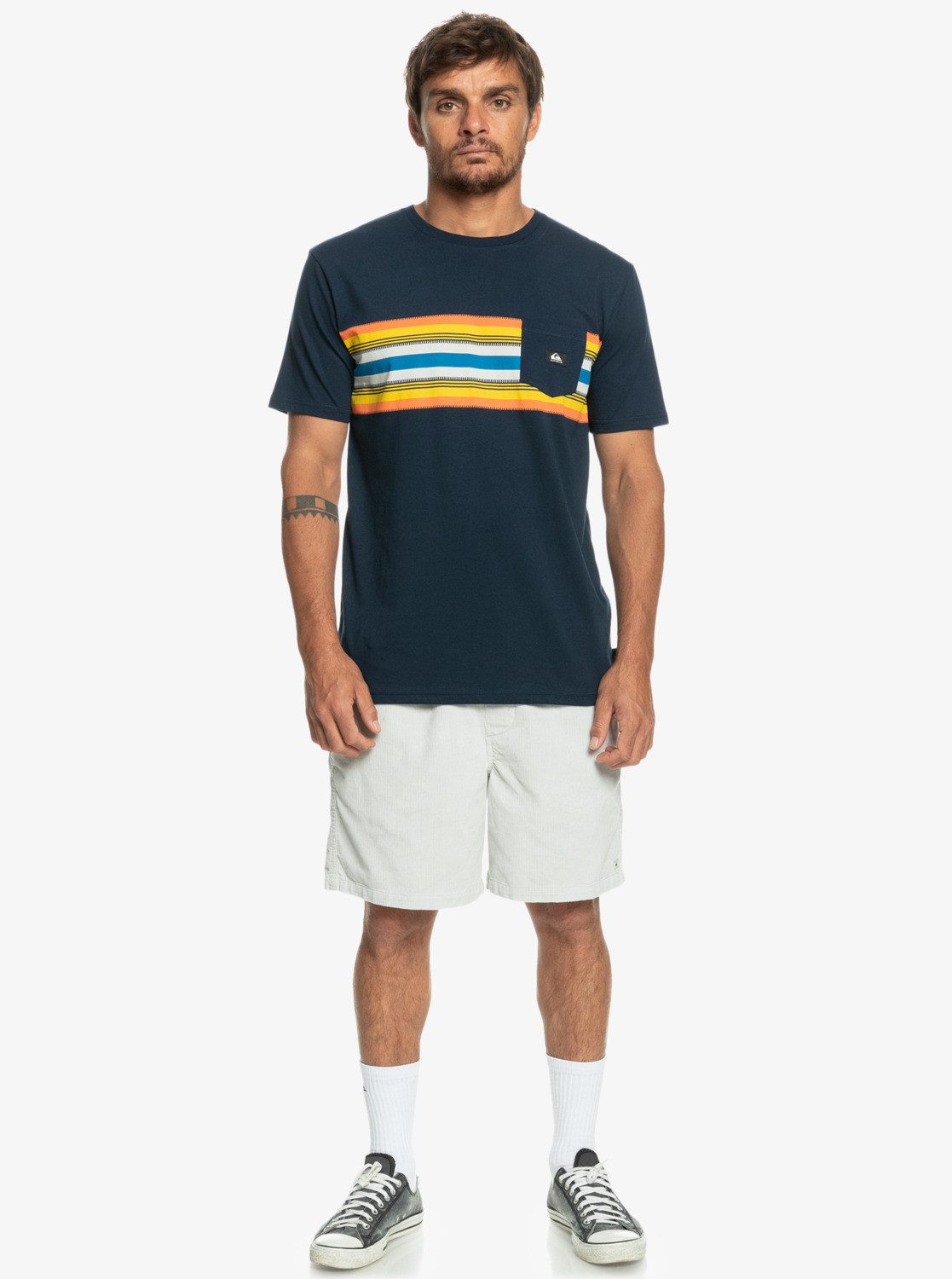 Navy T-Shirt Blazer Quiksilver Stripe Surfadelica