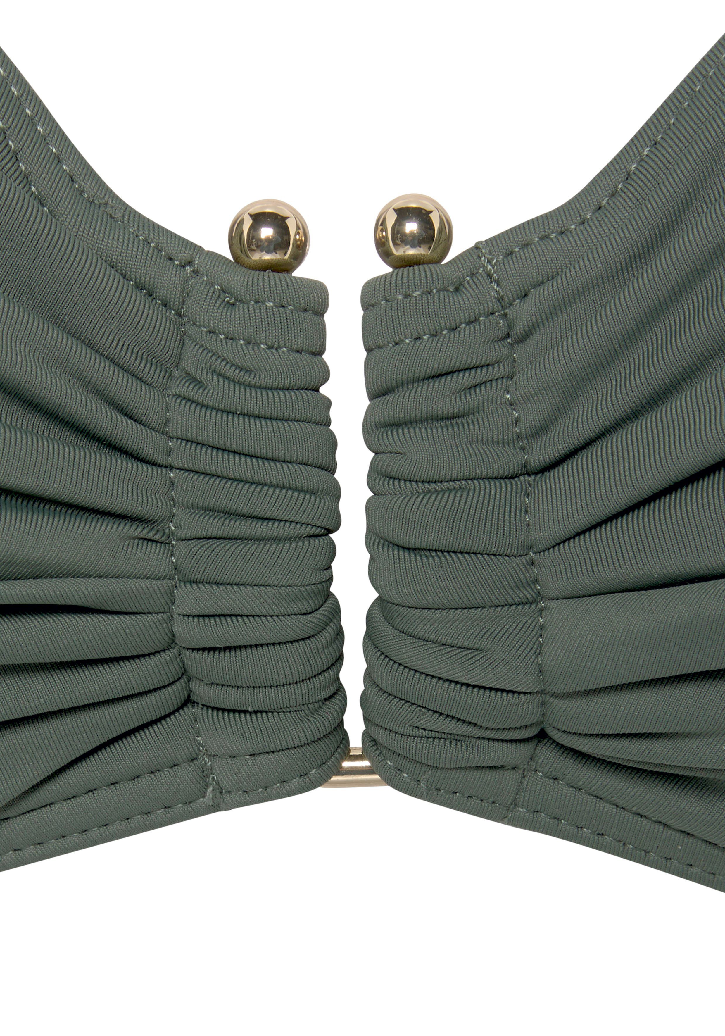 LASCANA Bügel-Bikini-Top Italy, mit goldfarbigen Accessoire