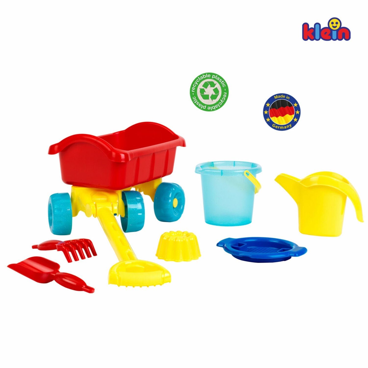 Theo Klein Sandkasten 2002 Aqua Action Bollerwagen + Eimerset