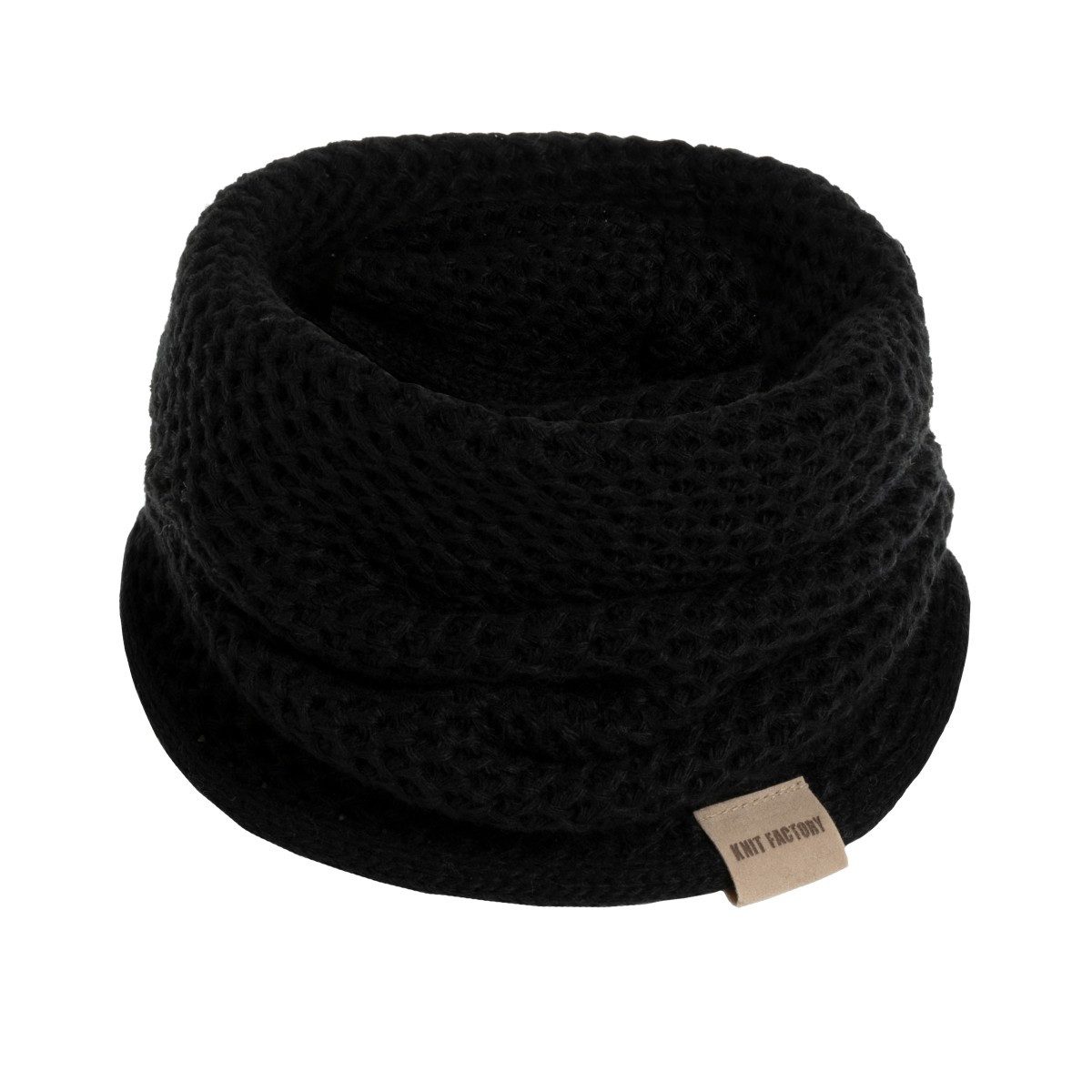 Knit Factory Strickschal Enya Rundschal Schwarz One Size, (1-St), Modell Enya, für Herbst, Winter