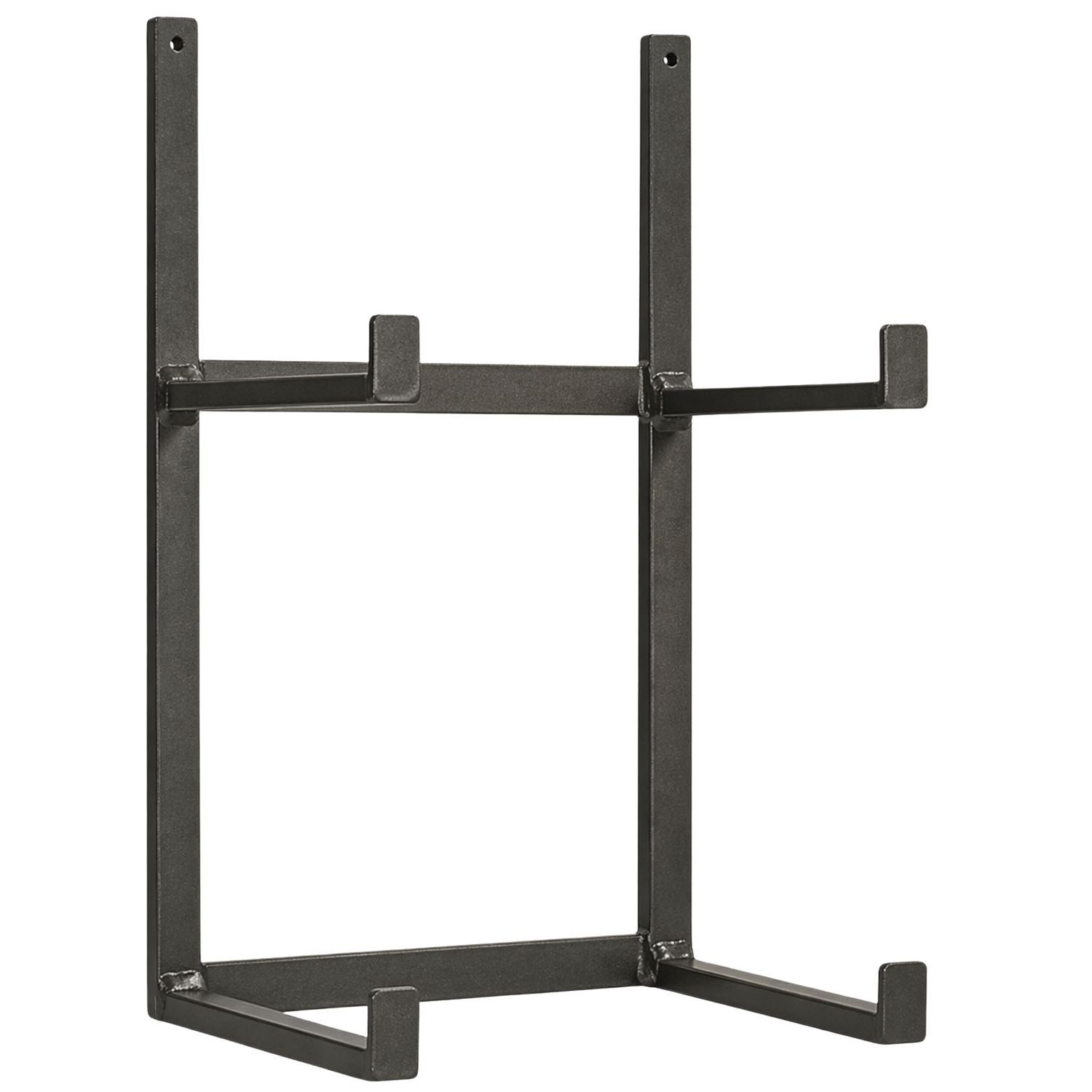 Marrakesch Orient & Mediterran Interior Wandregal Industrial Ziegelform-Wandhalter Merita aus Eisen in Schwarz 40 cm, 2-tlg., Handarbeit