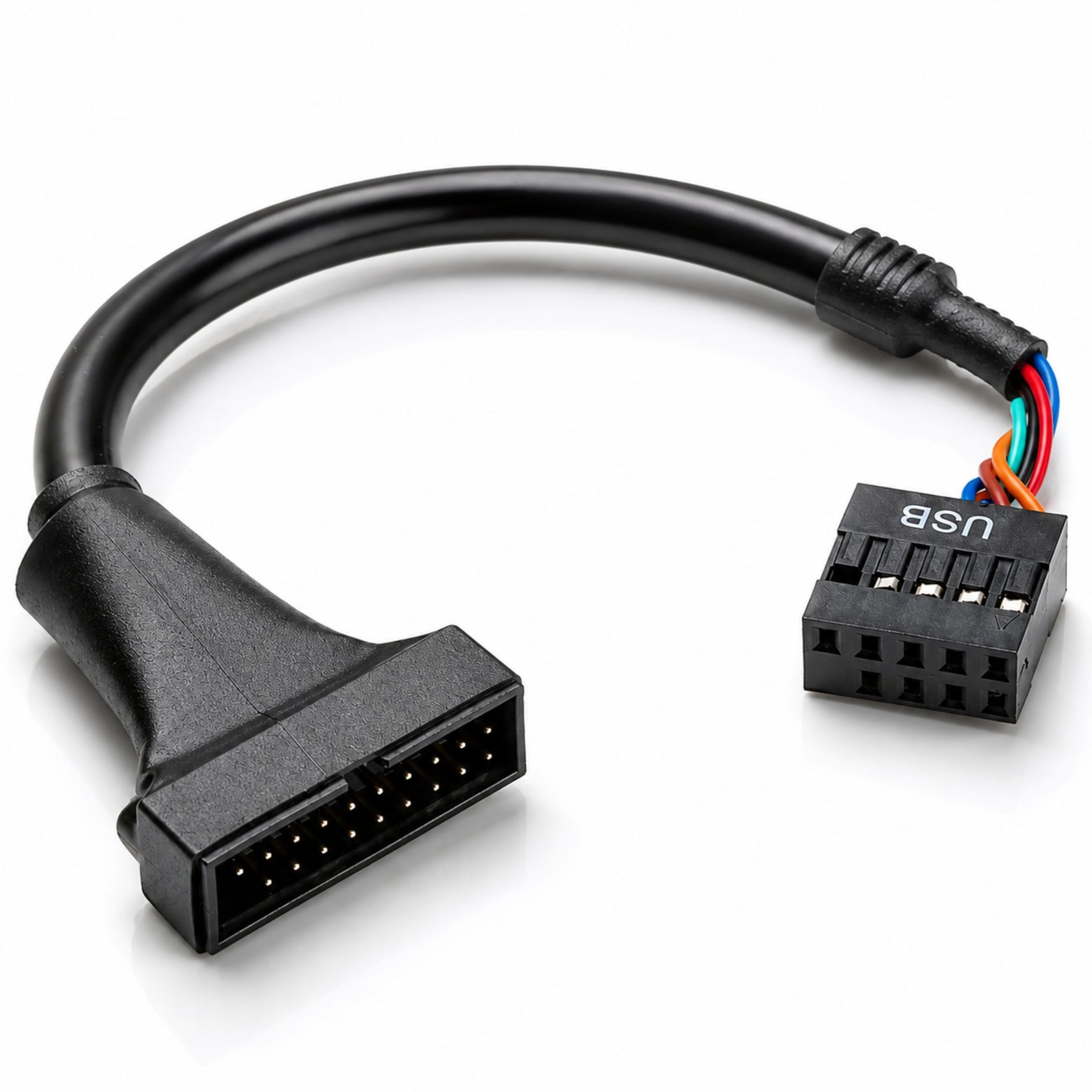 Bolwins H62 USB 3.0 20pin Stecker auf USB 2.0 9pin Motherboard Buchse Kabel PC Computer-Kabel, USB 2.0 9-Pin Stecker, interner Mainboard-Header, USB 3.0 20-Pin Buchse, internes Frontpanel (15 cm), USB-3.0-Frontanschluss über USB-2.0-Header nutzbar